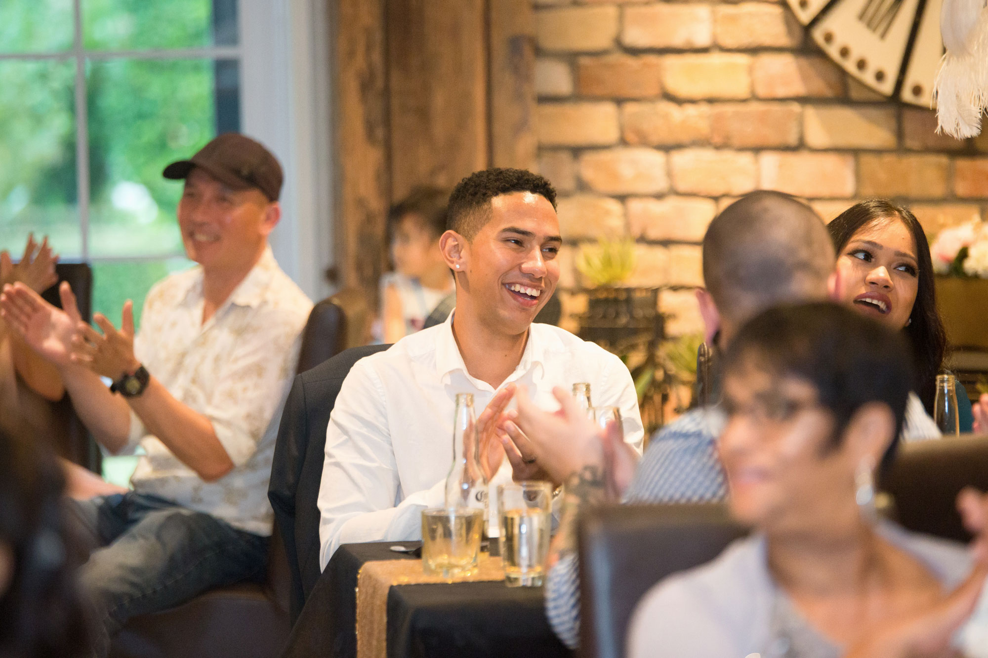 guest laughing at speech