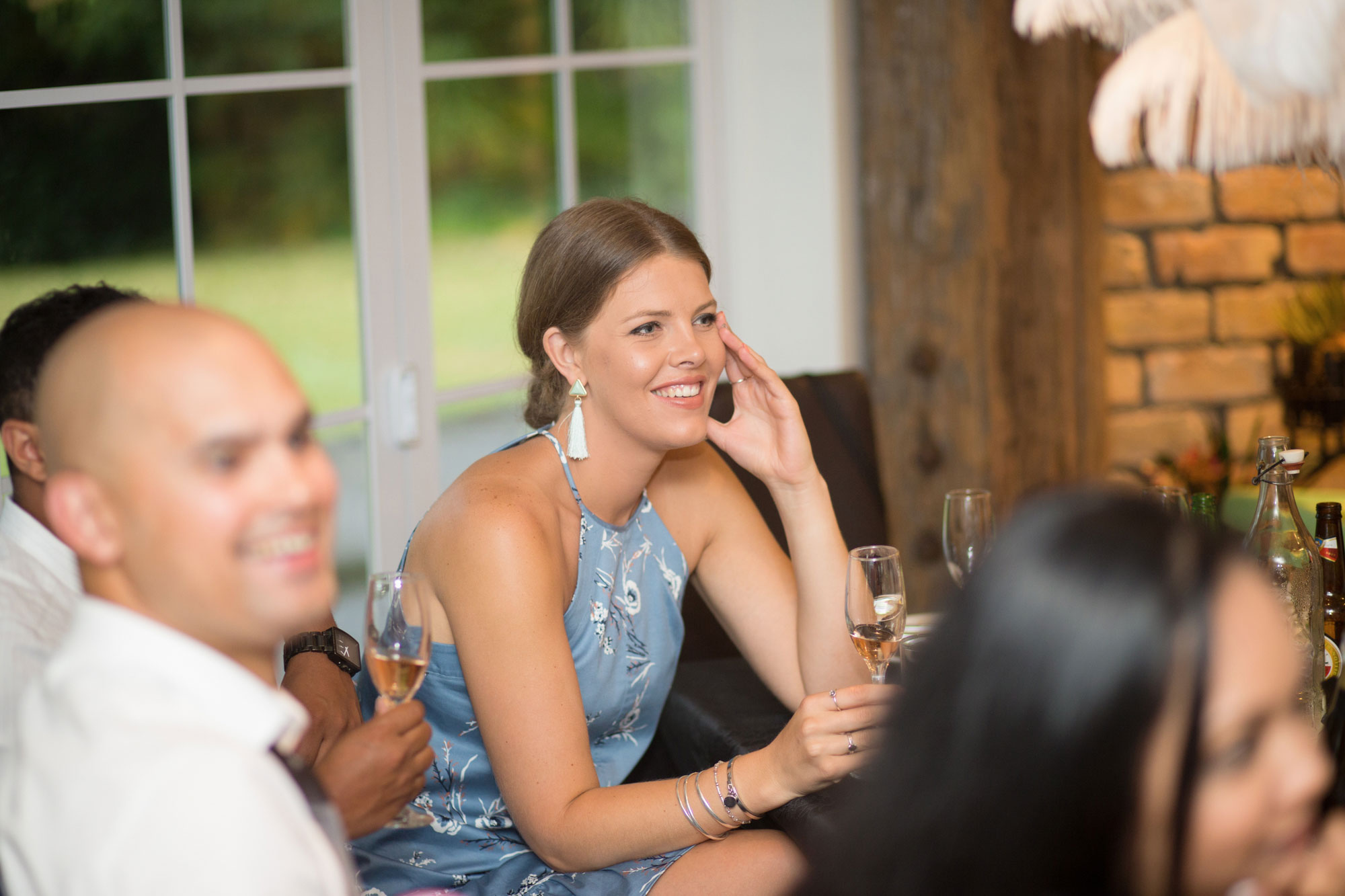 wedding guest enjoying