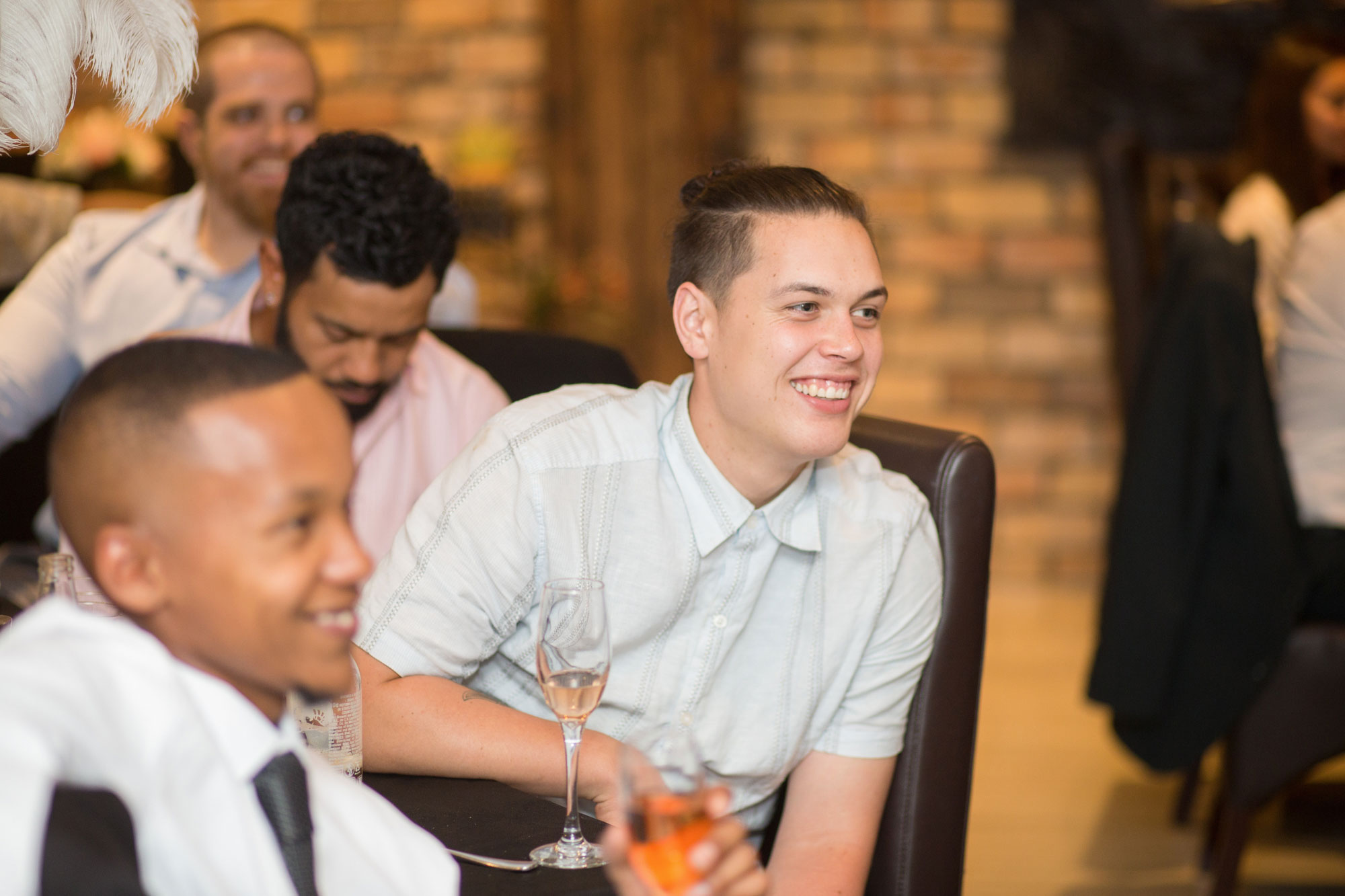 wedding guest looking on