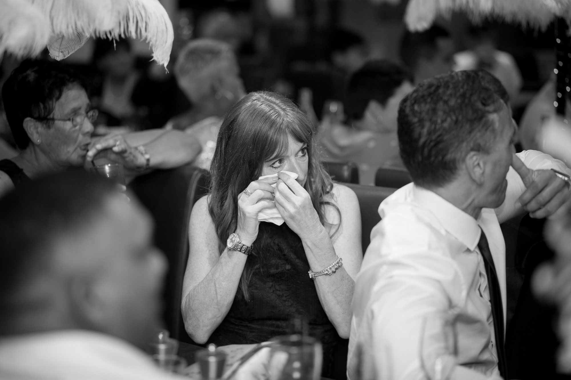wedding guest crying