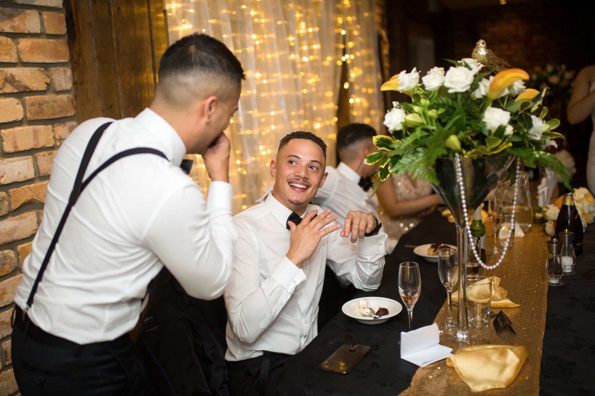 groomsmen having fun