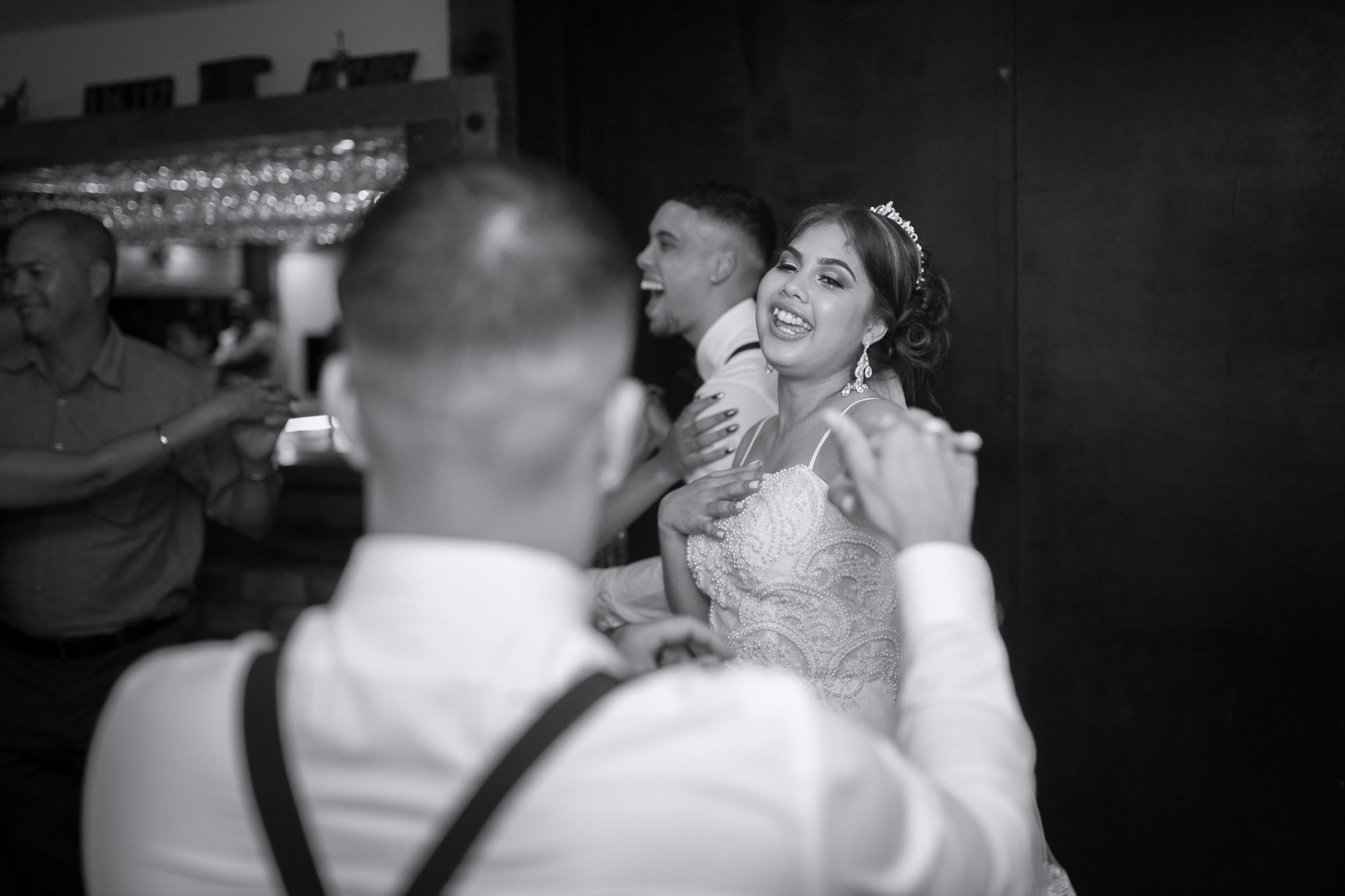 bride and groom on dance floor