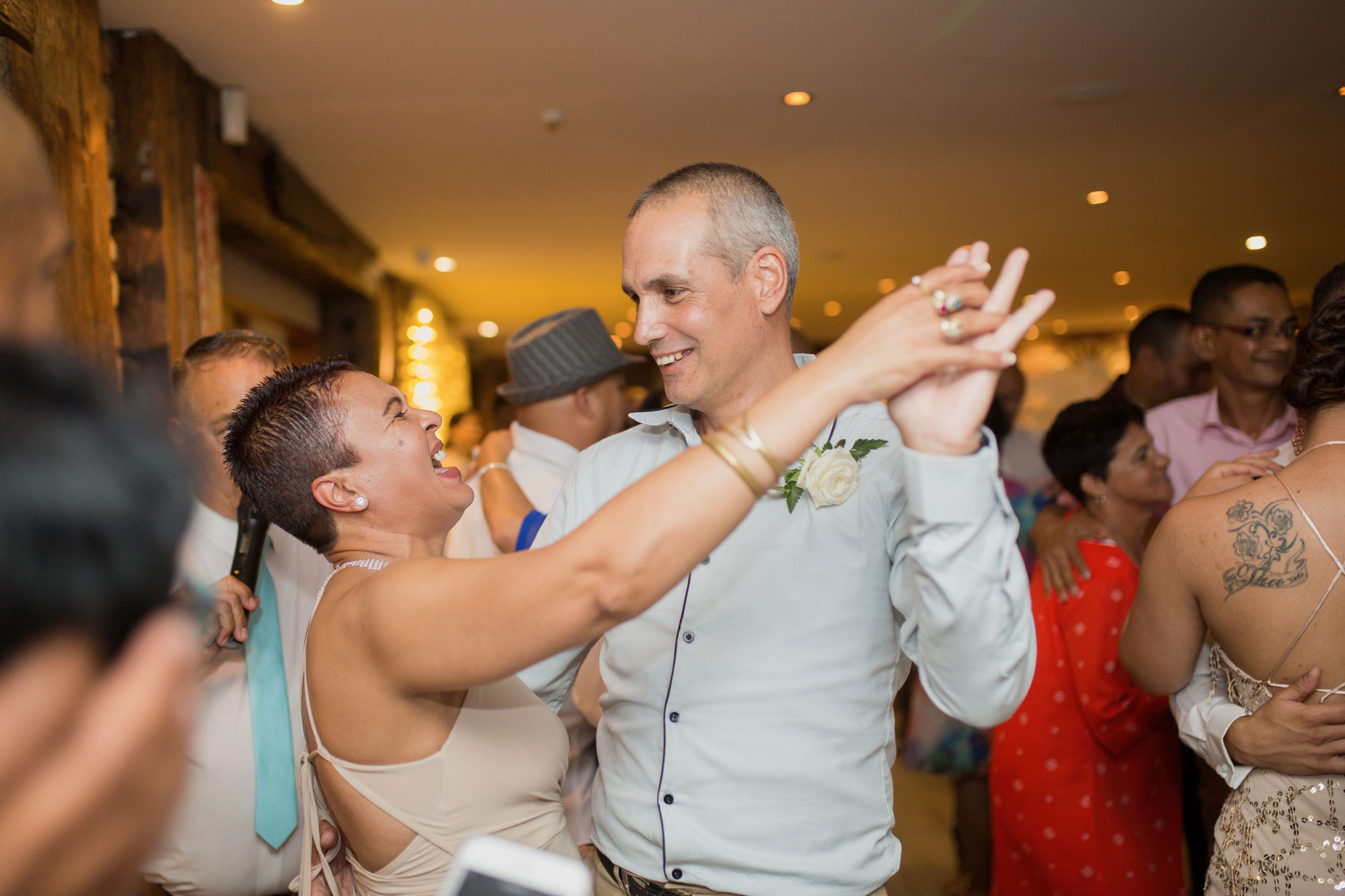 wedding guests dancing