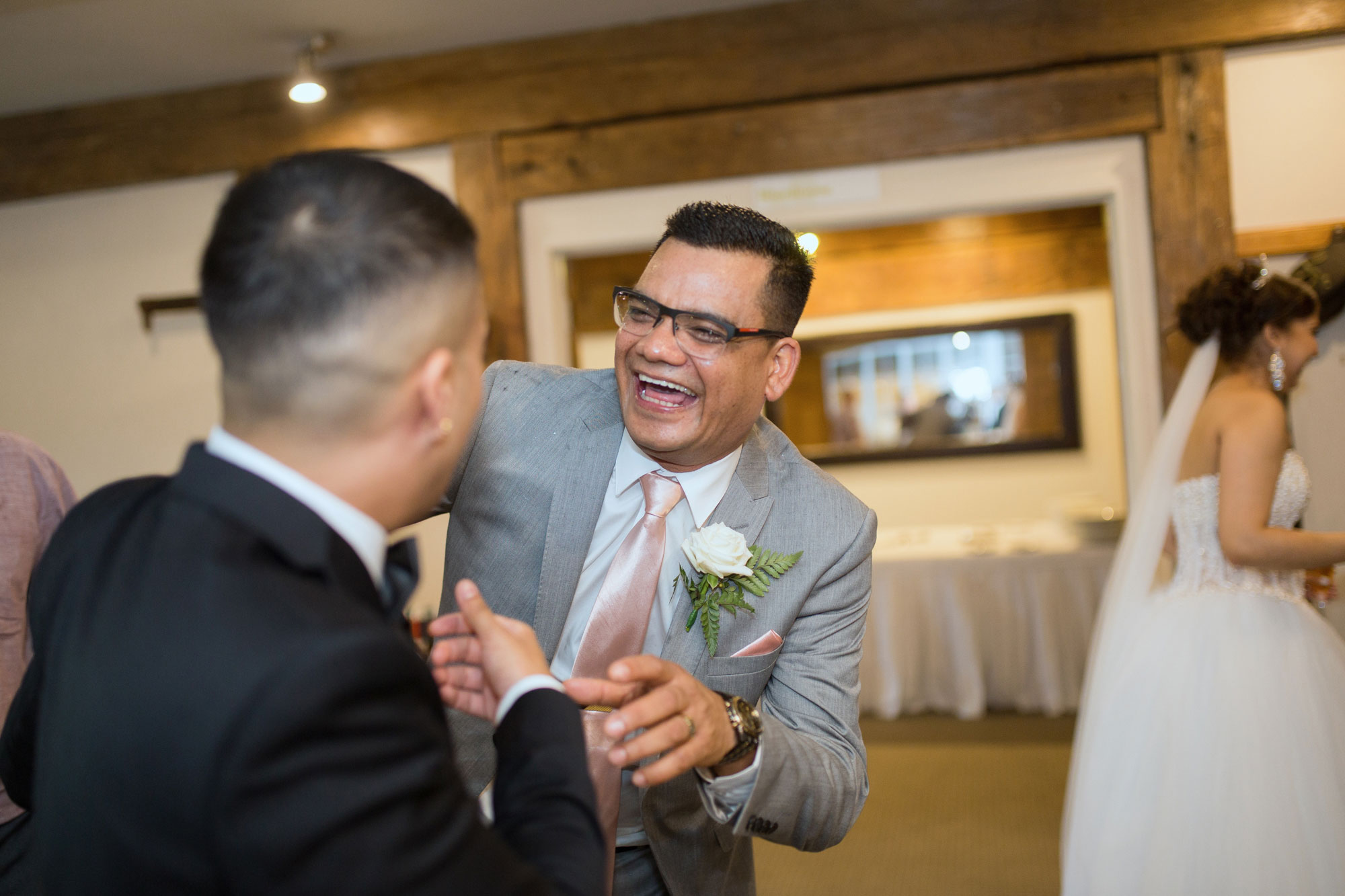 father of bride having fun