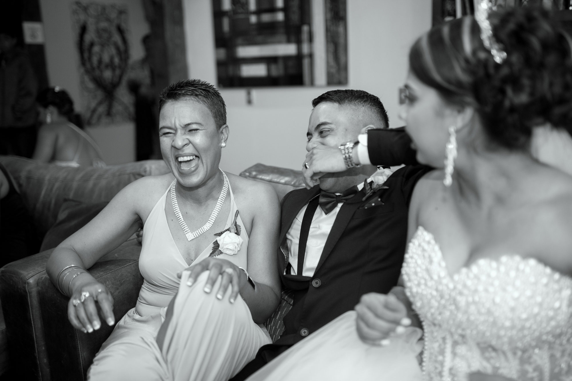 mother of bride having fun