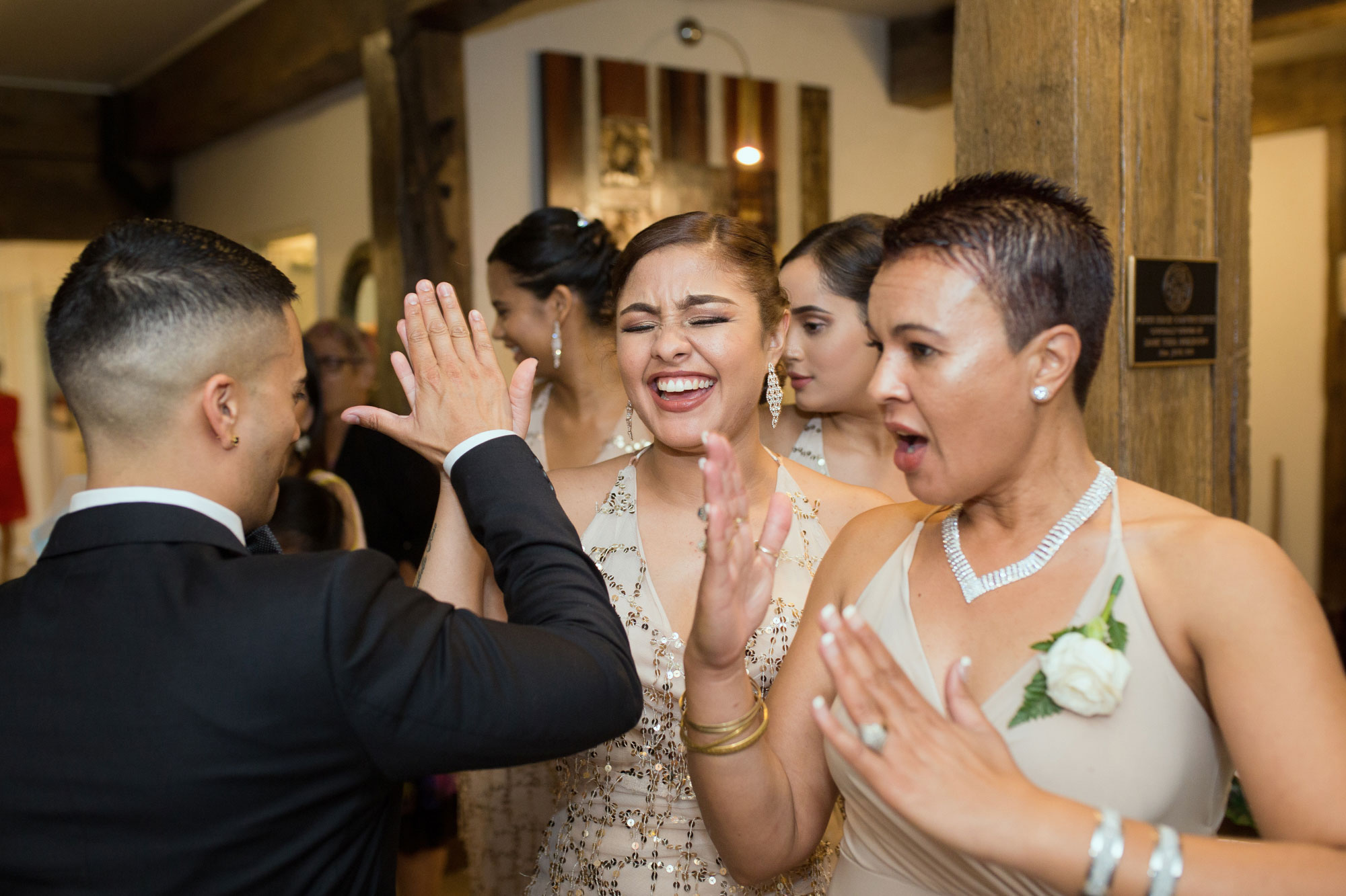 bridesmaid high five