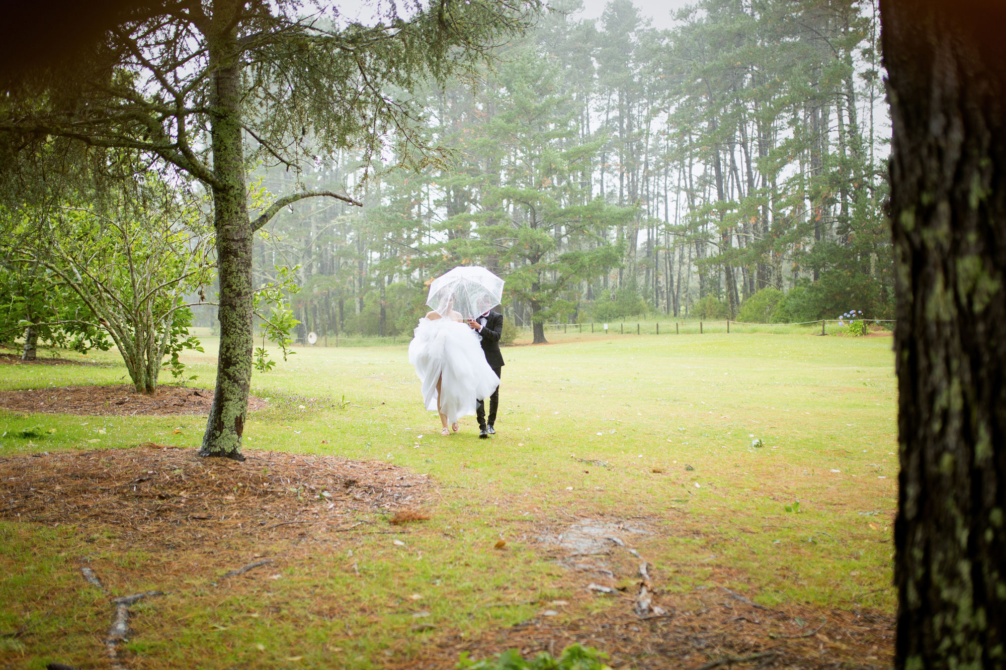 bride and groomsman