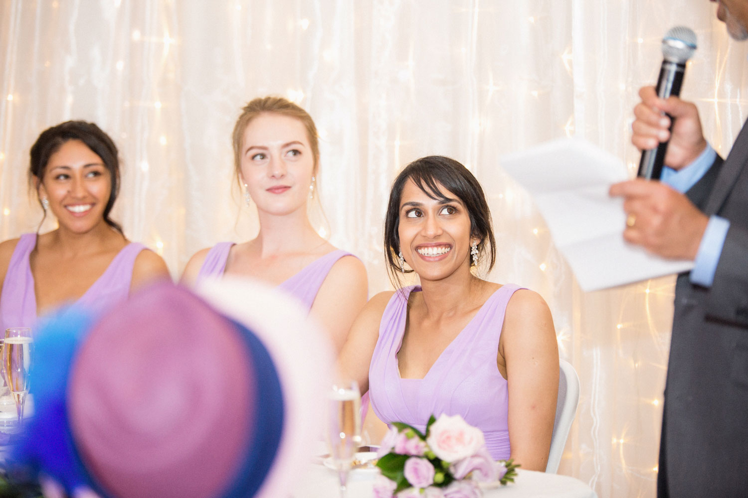 bridesmaid smiling