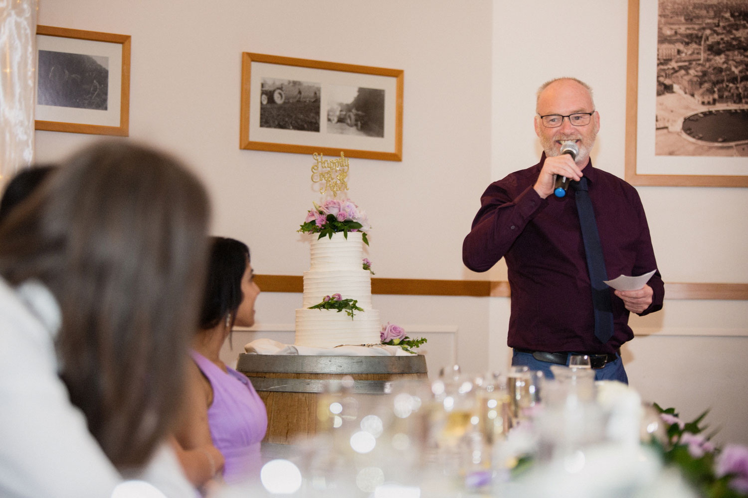 father of the groom talking