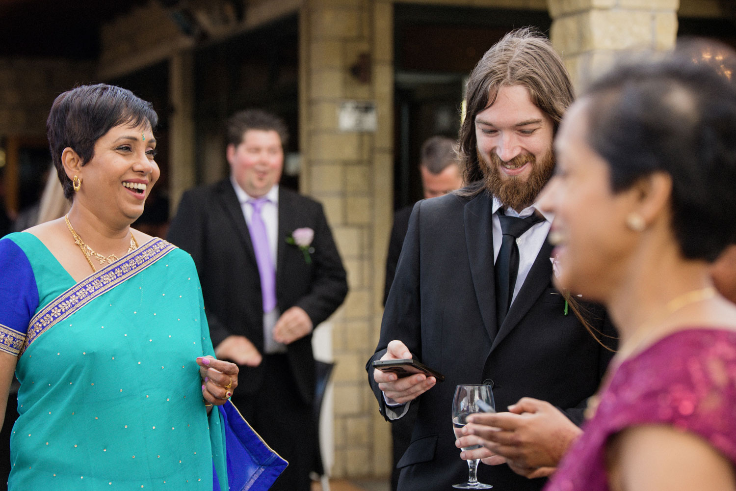 groom talking