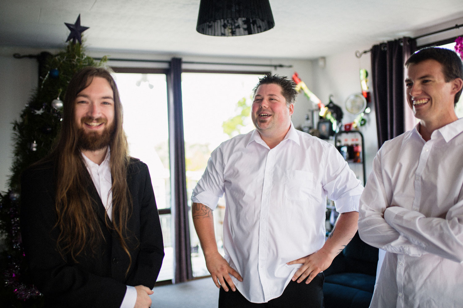 groomsmen having fun