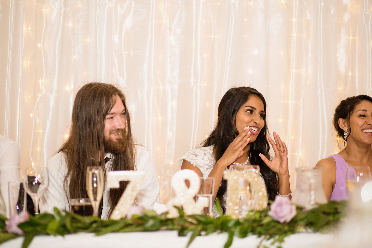 bride talking to guests