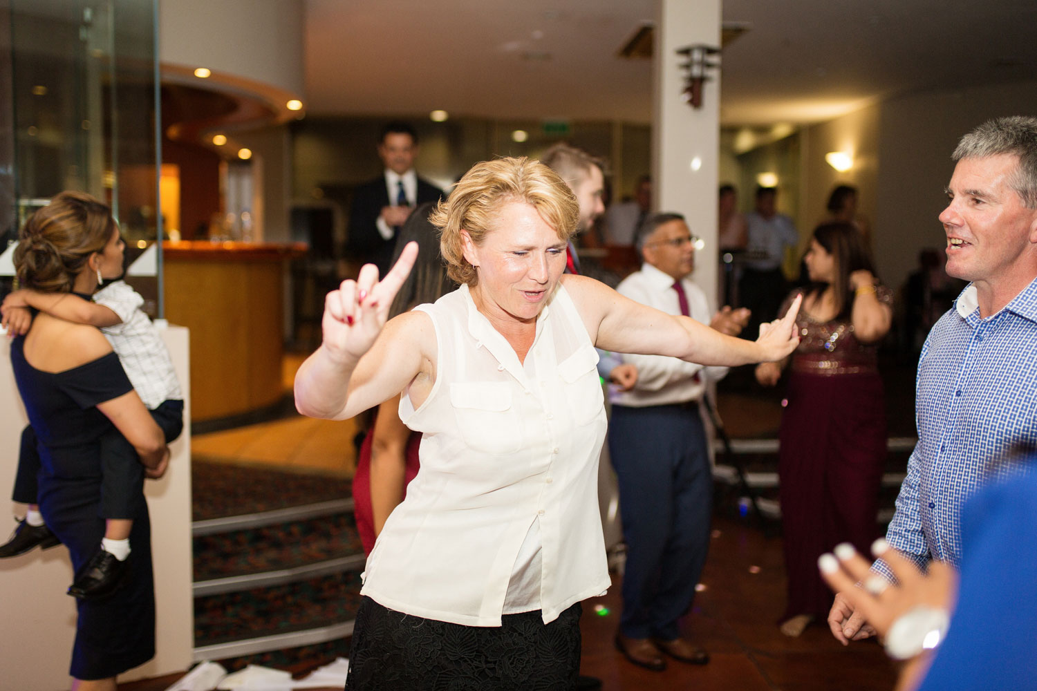 wedding guest dancing fun