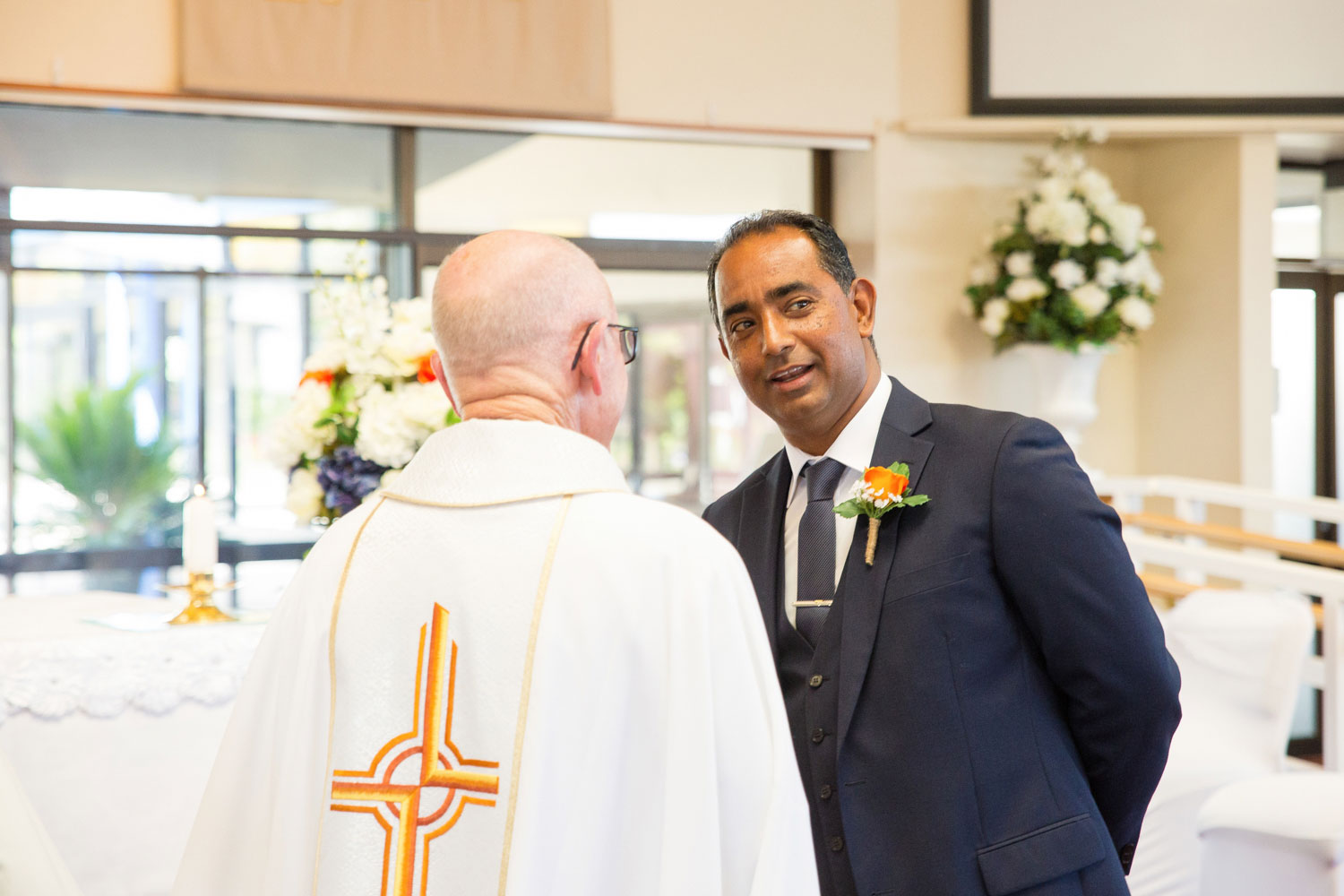 groom and celebrant