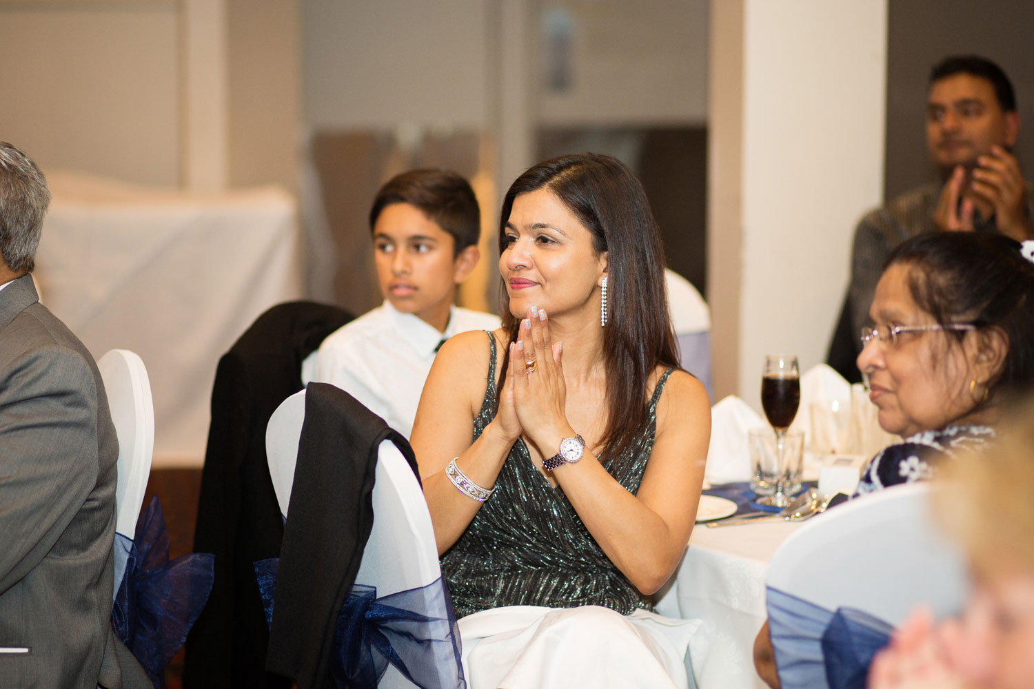 wedding guest clapping