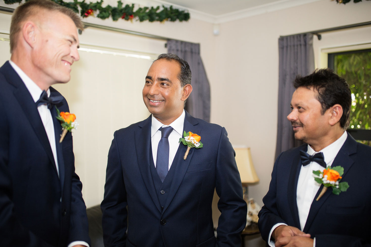 groom smiling