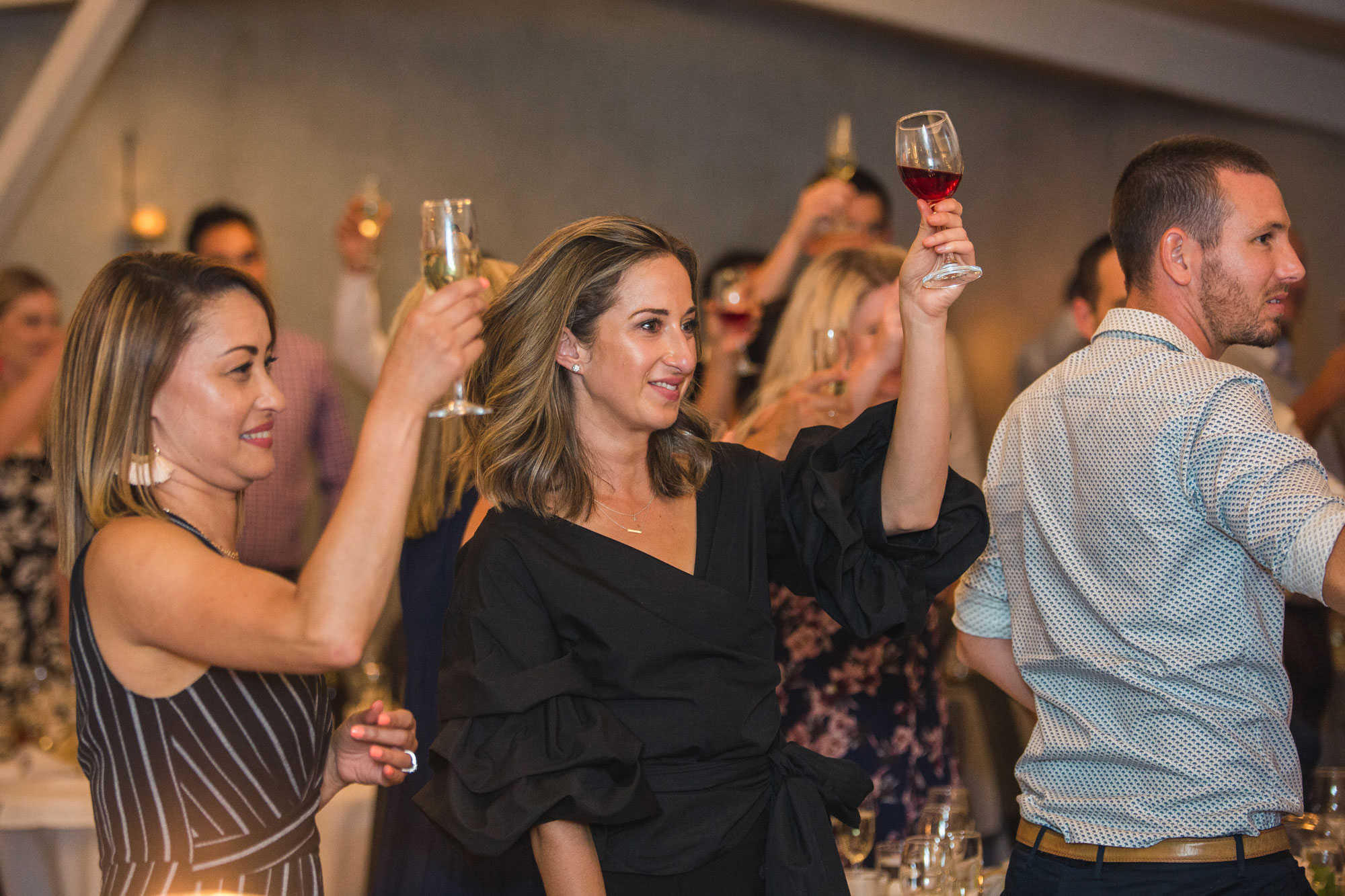 wedding guests toast