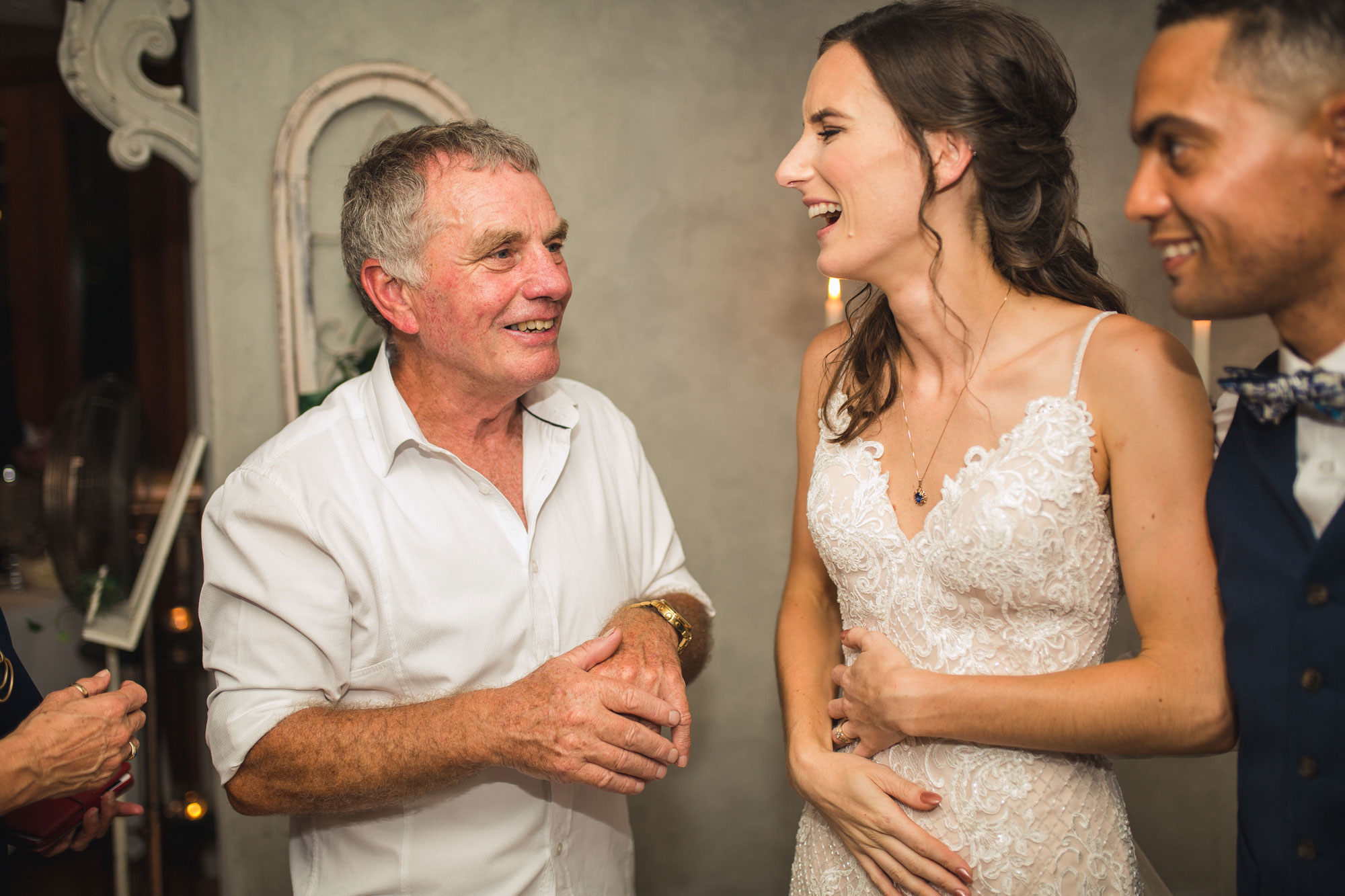 bride having a good time