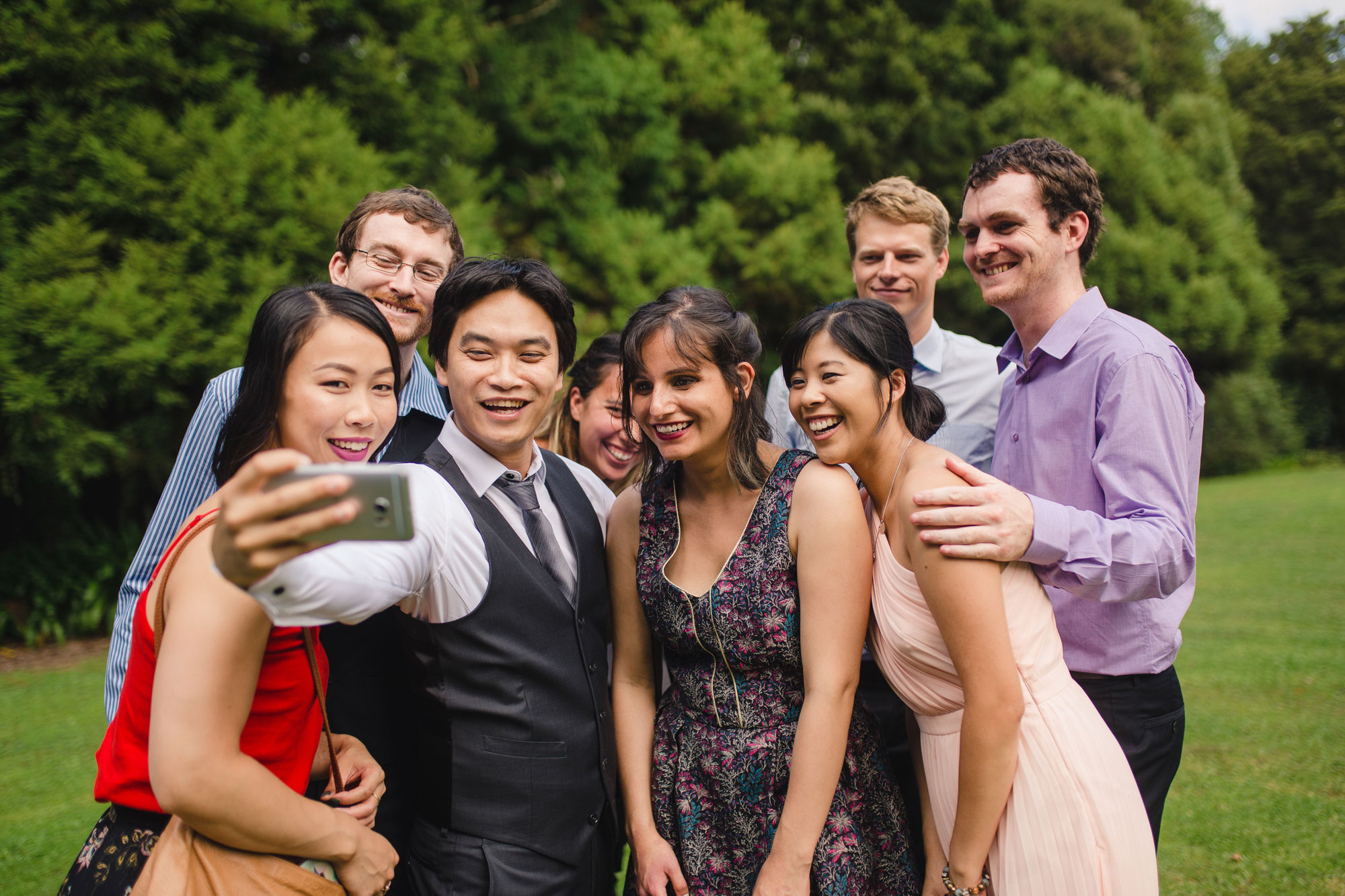 wedding guests selfie
