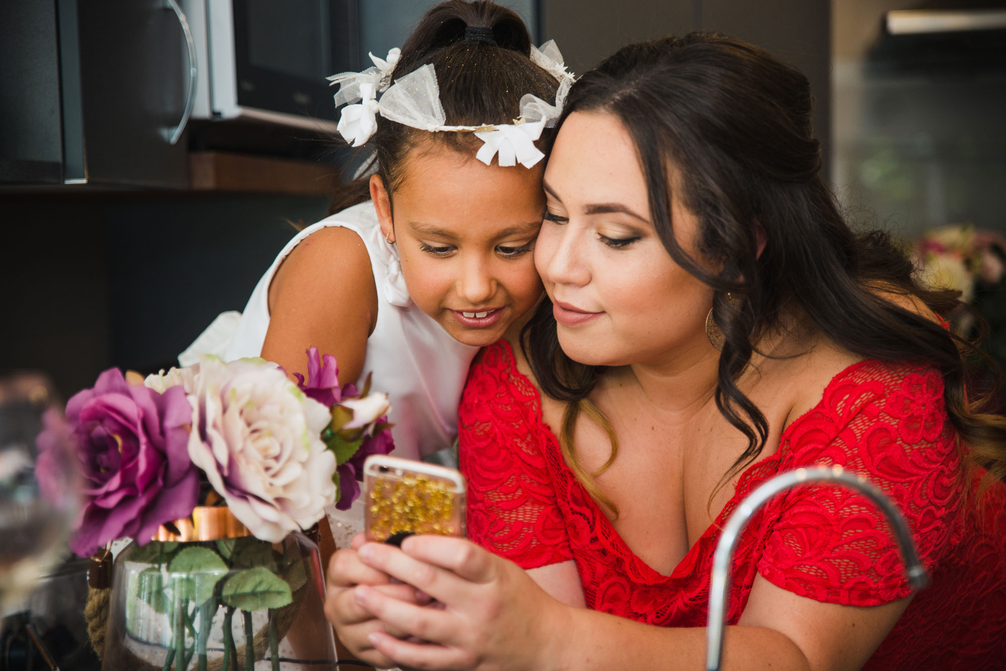 daughter of the groom playing