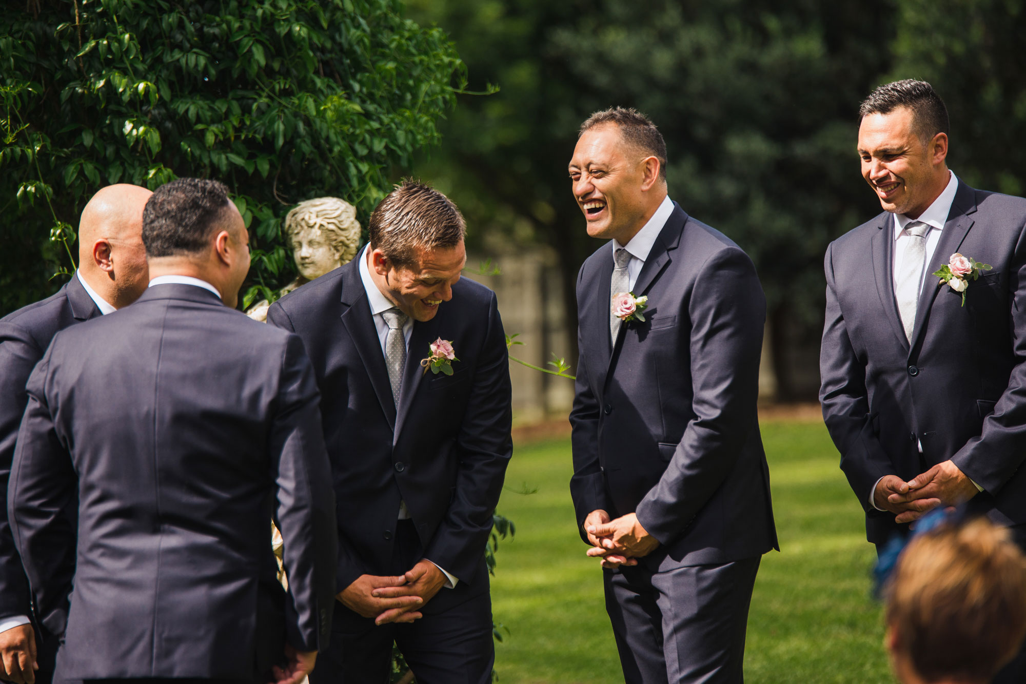 groomsmen having a laugh