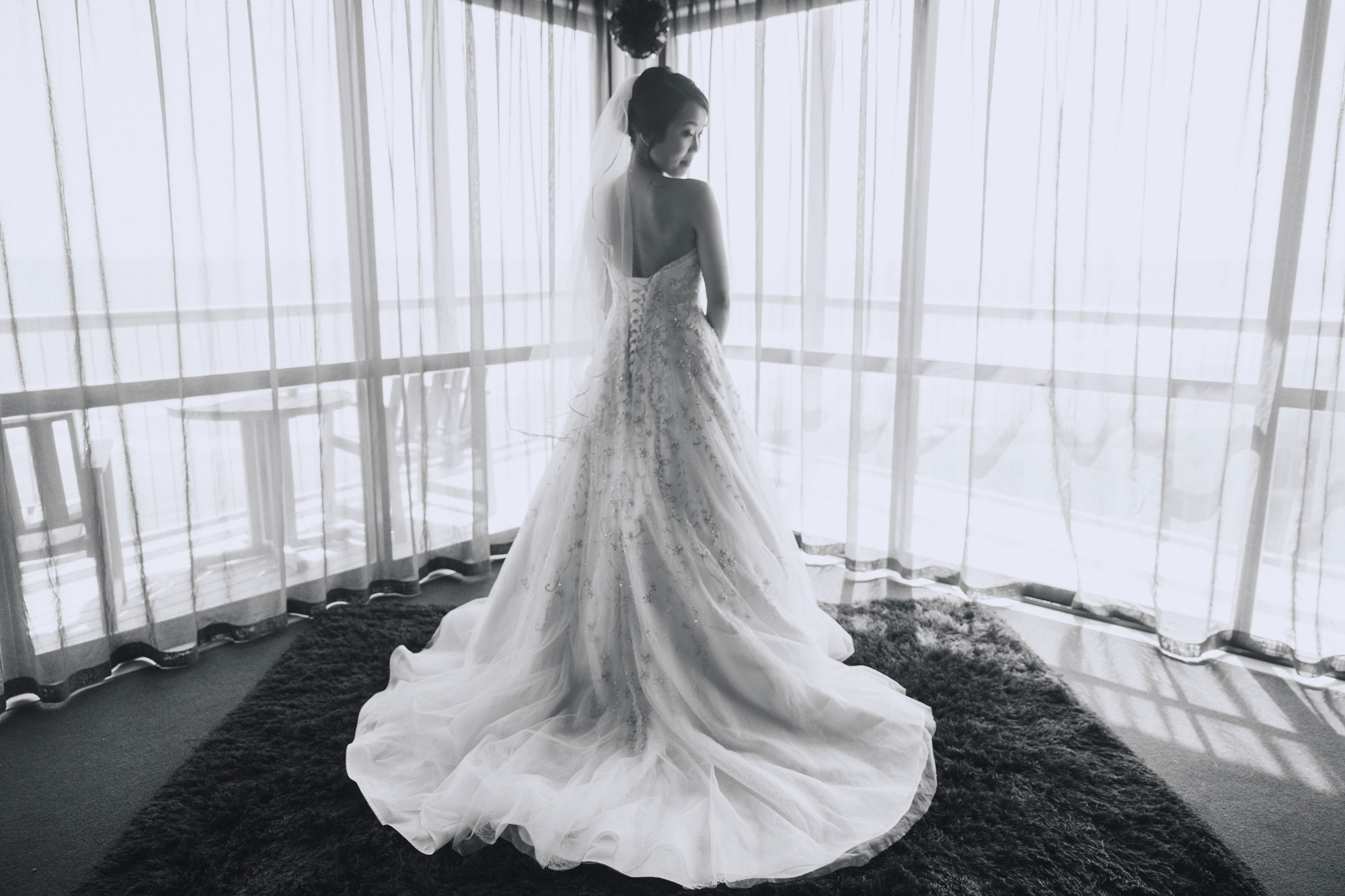 bride in her dress