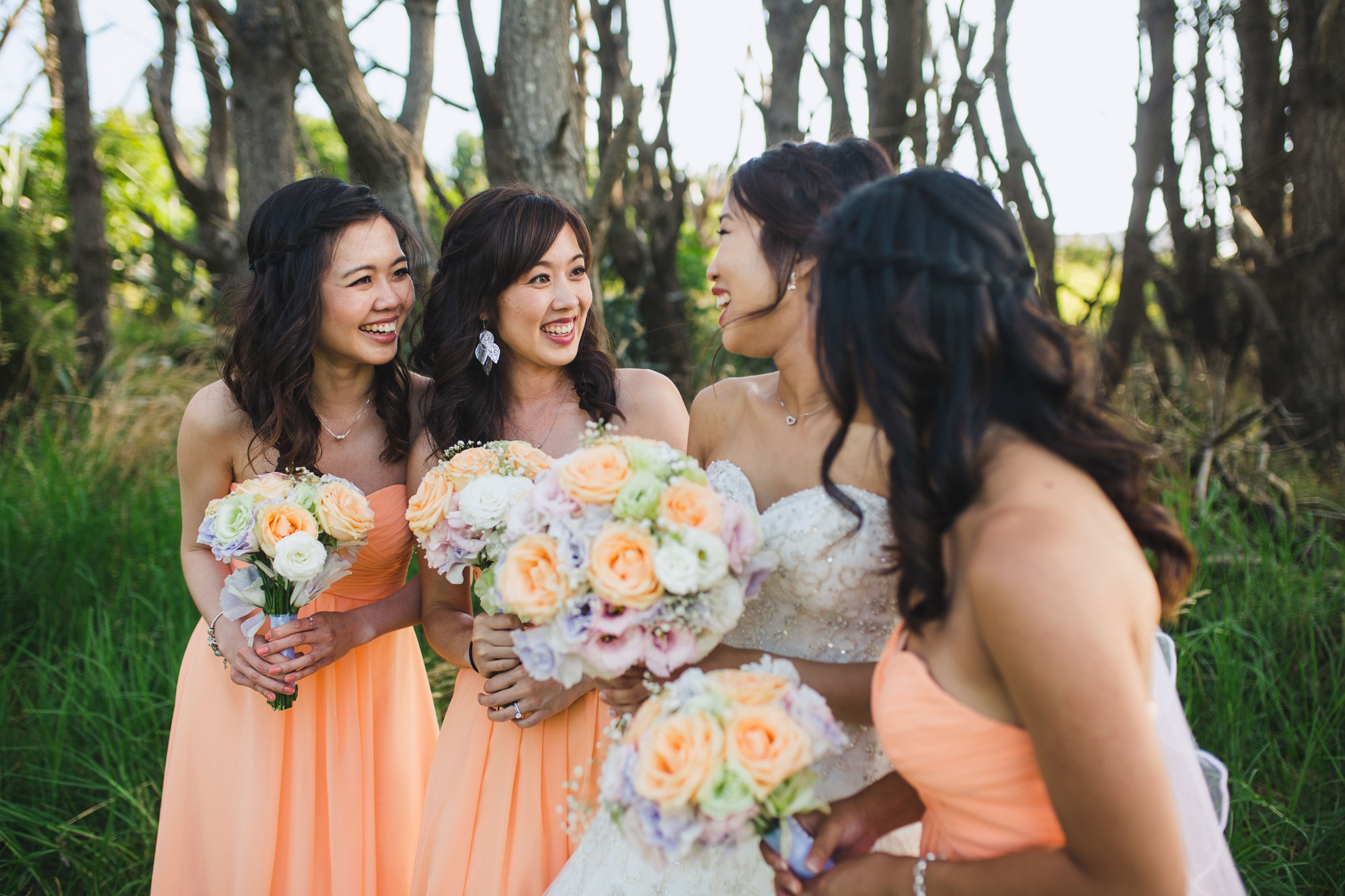 bridesmaids having a laugh