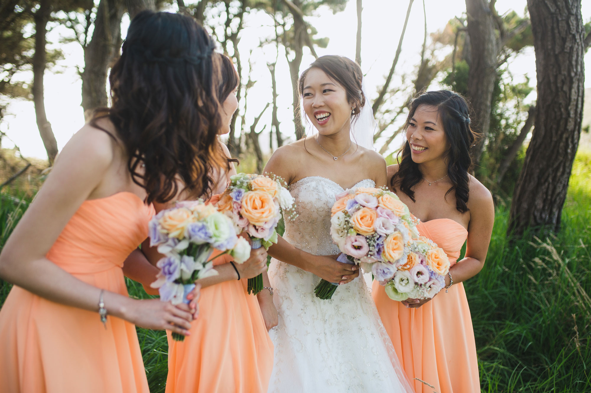 bride talking to the girls