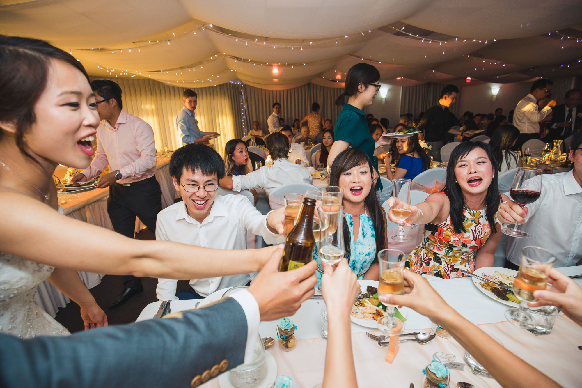 wedding guests toast