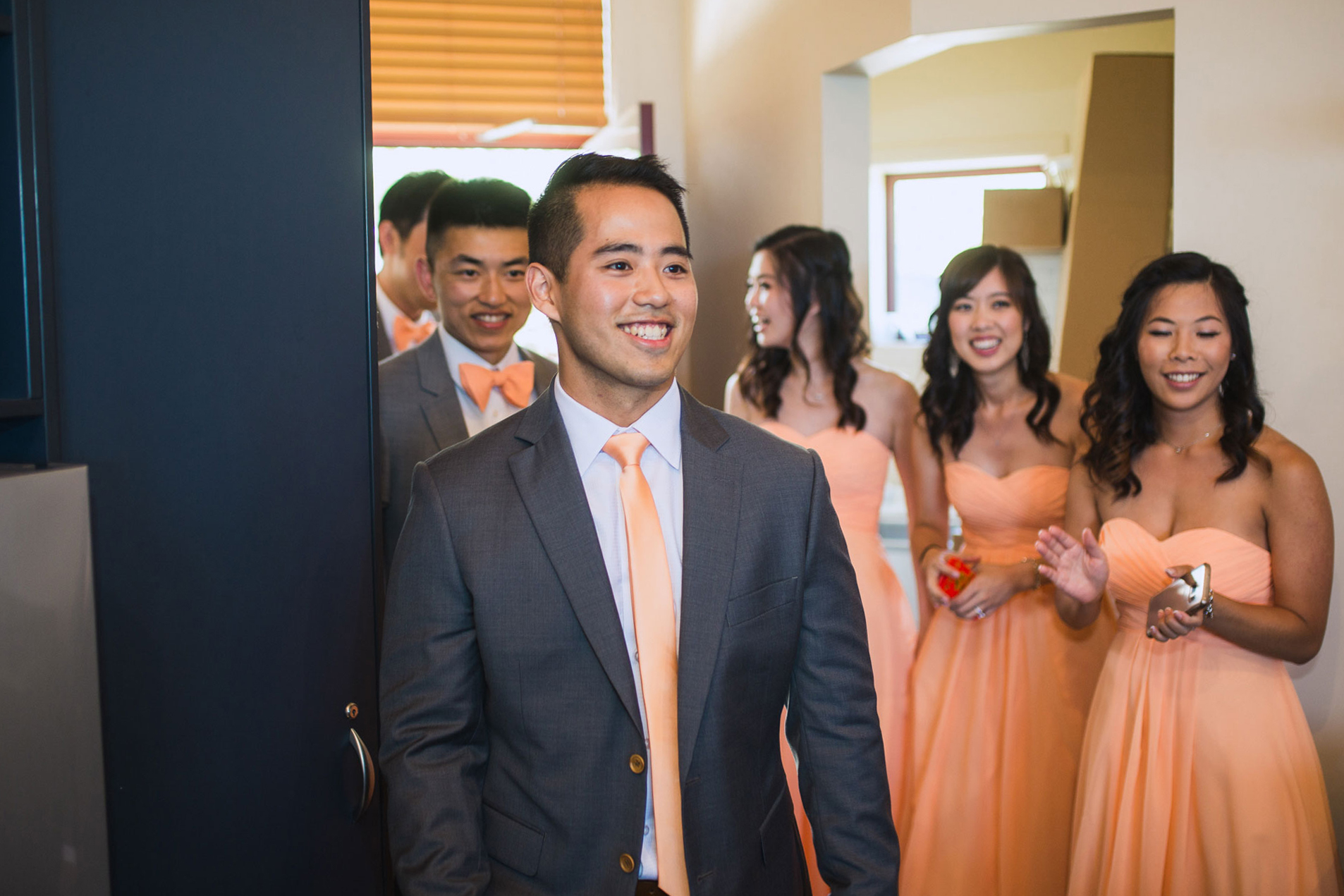 groom entering the room