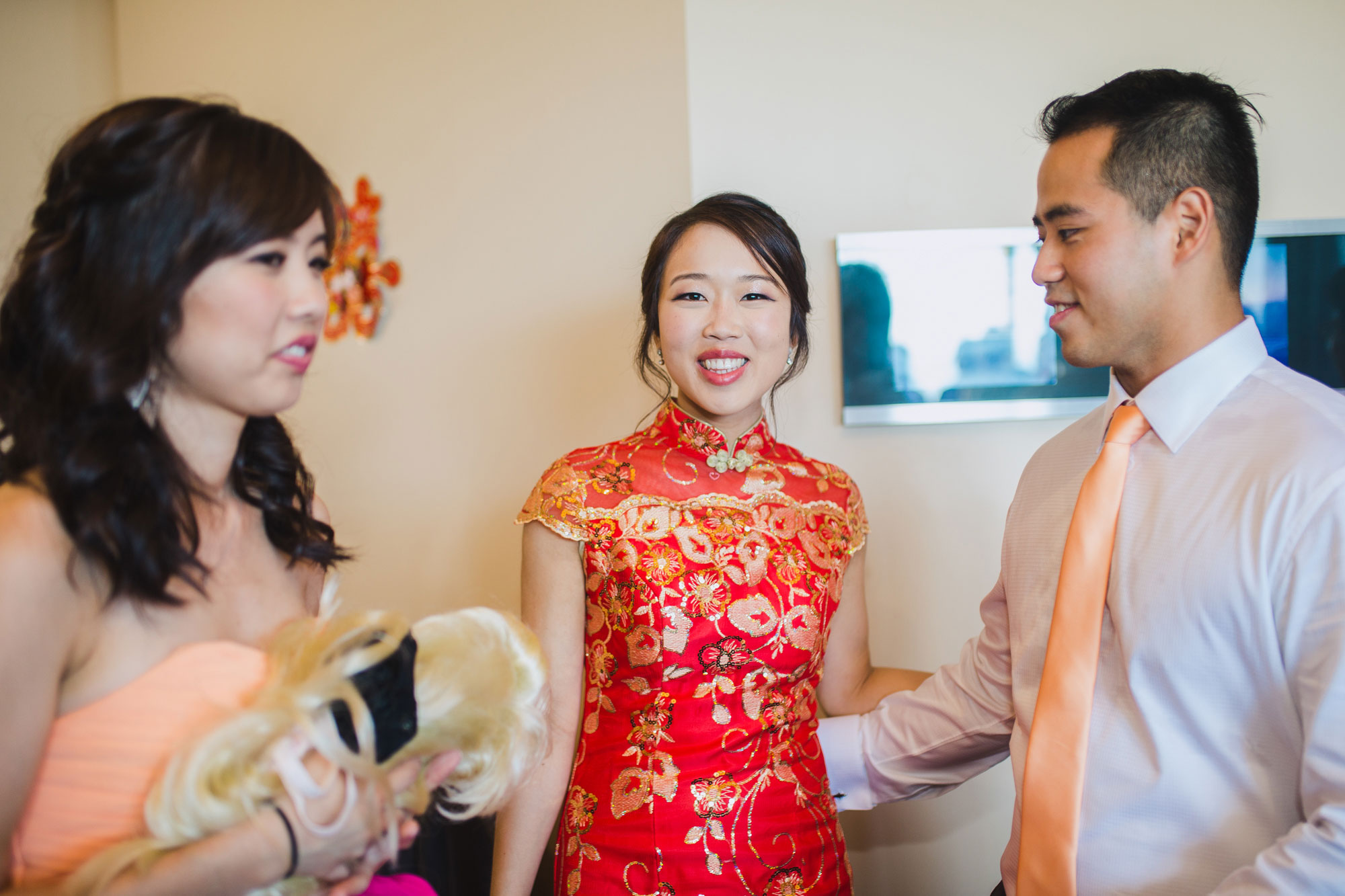 bride smiling at the camera