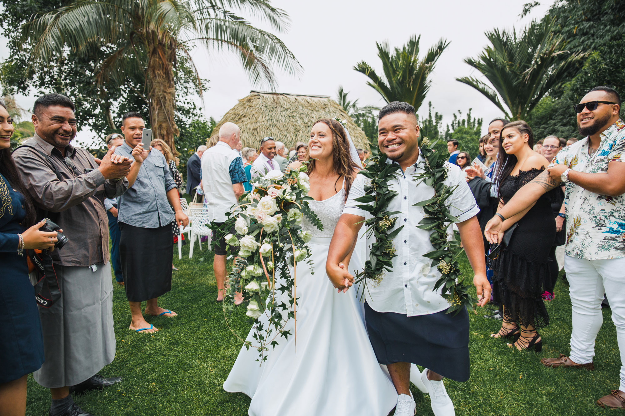 bride and groom recessional