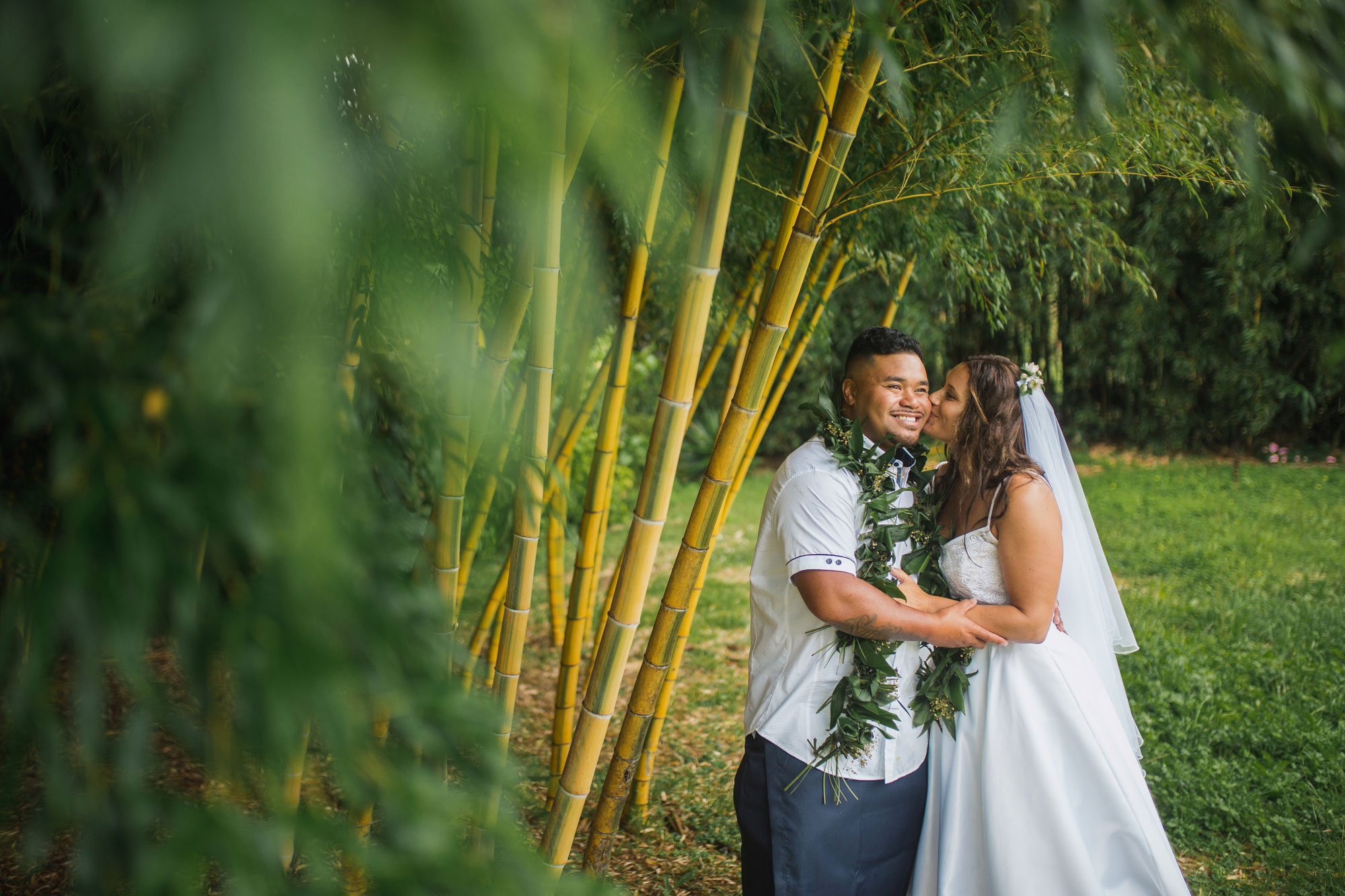 bamboo wedding photo