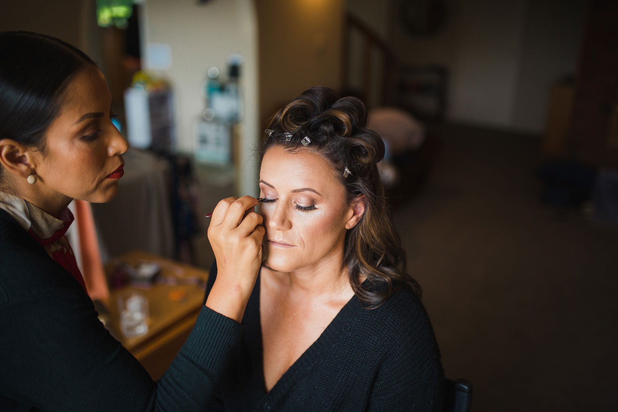 bride getting make up