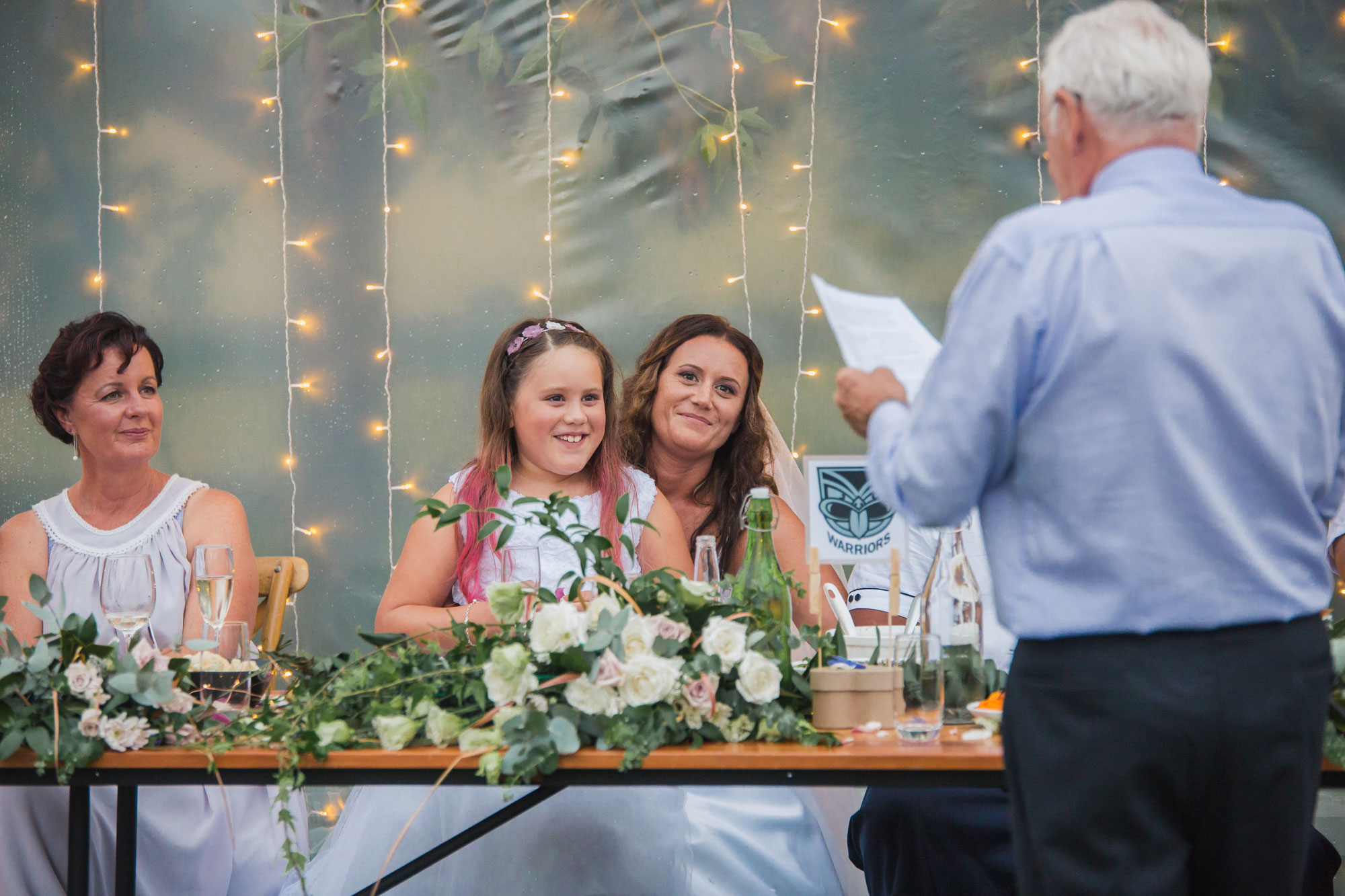 bride and daughter