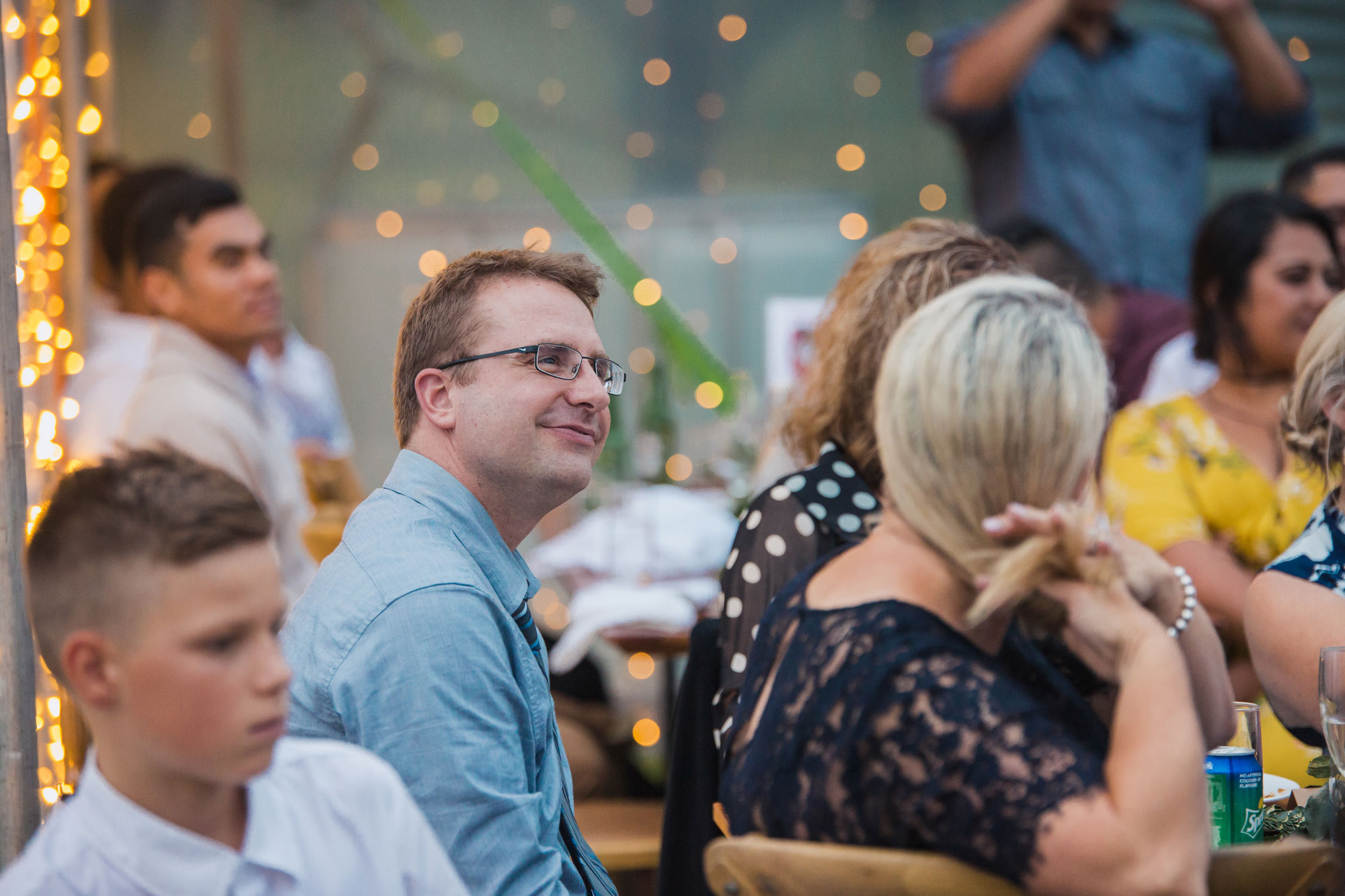 wedding guests listening