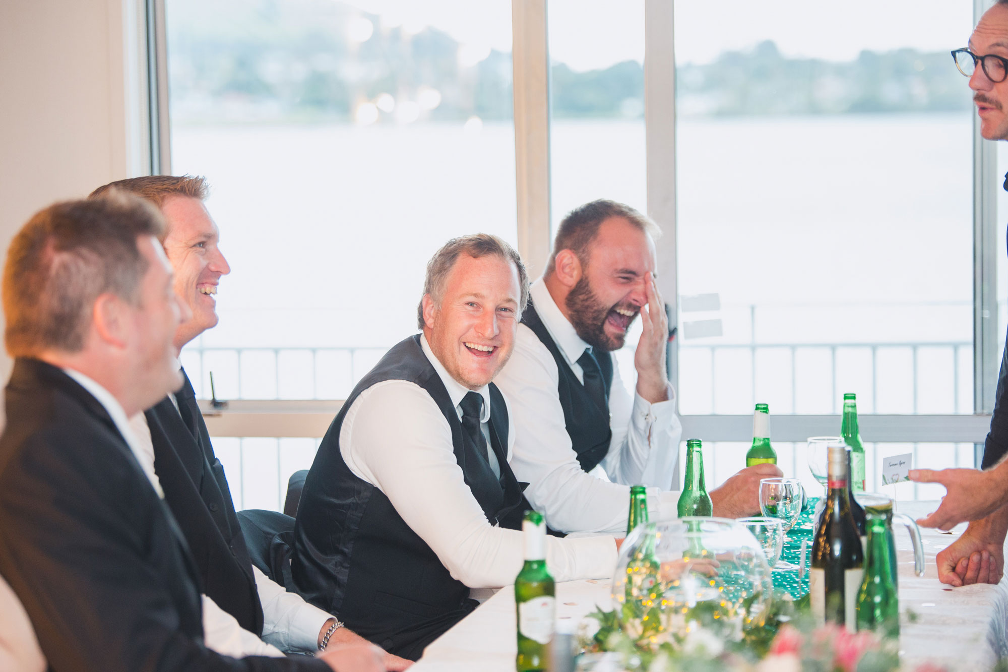 groomsmen having a laugh