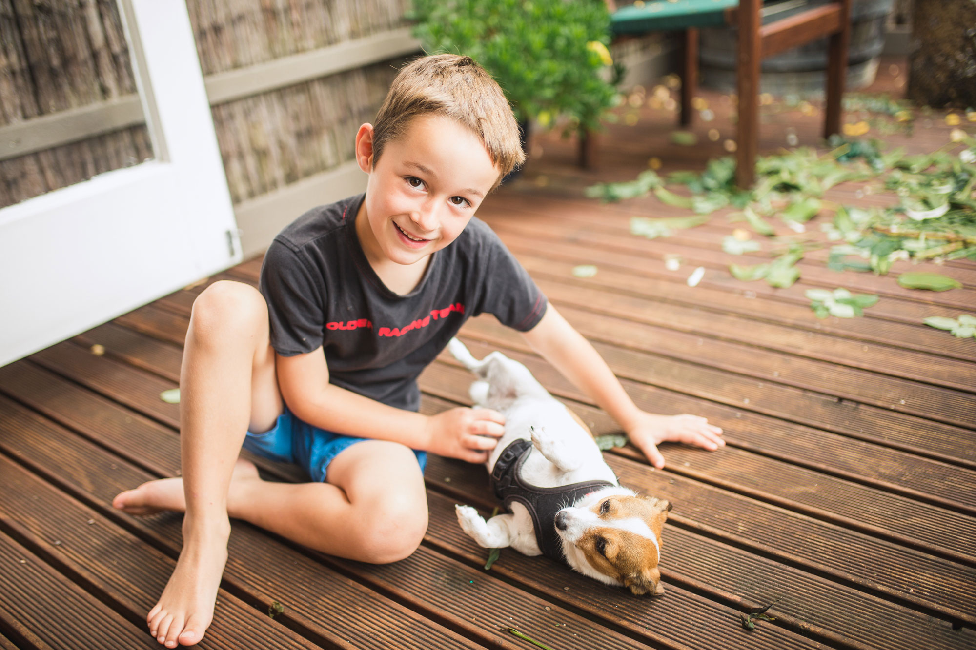 boy with dog