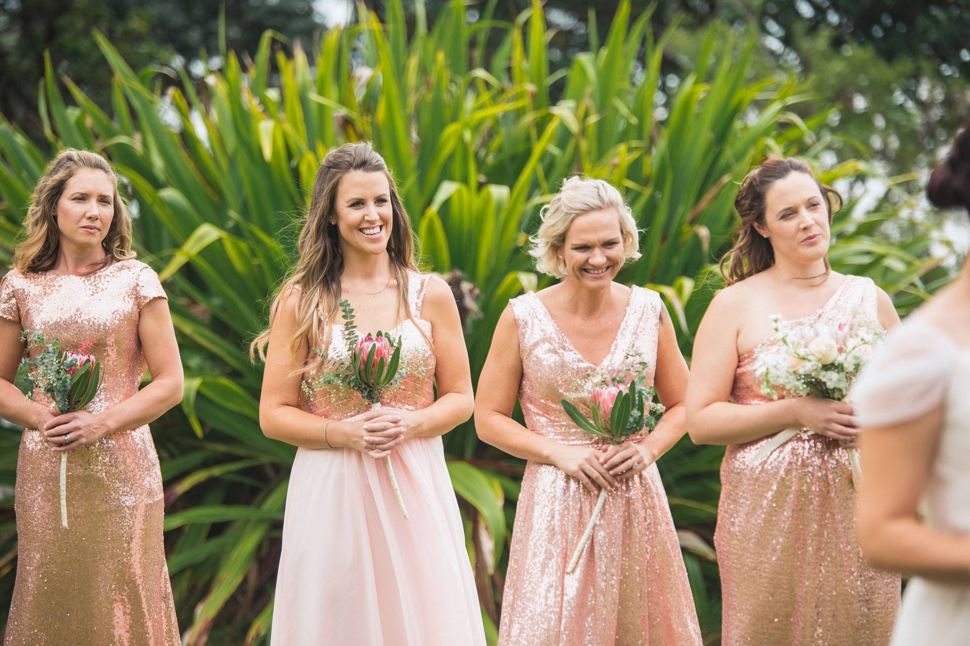 bridesmaids laughing