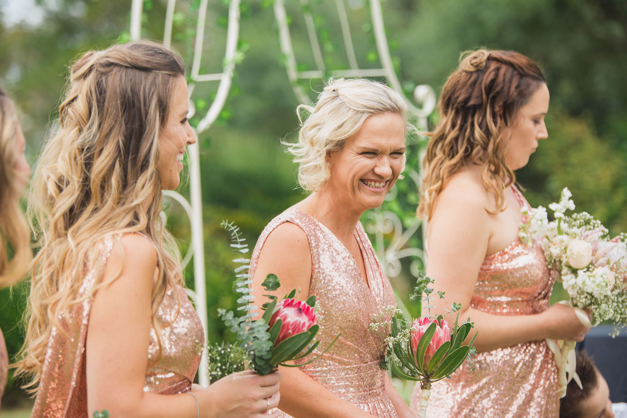 bridesmaid laughing