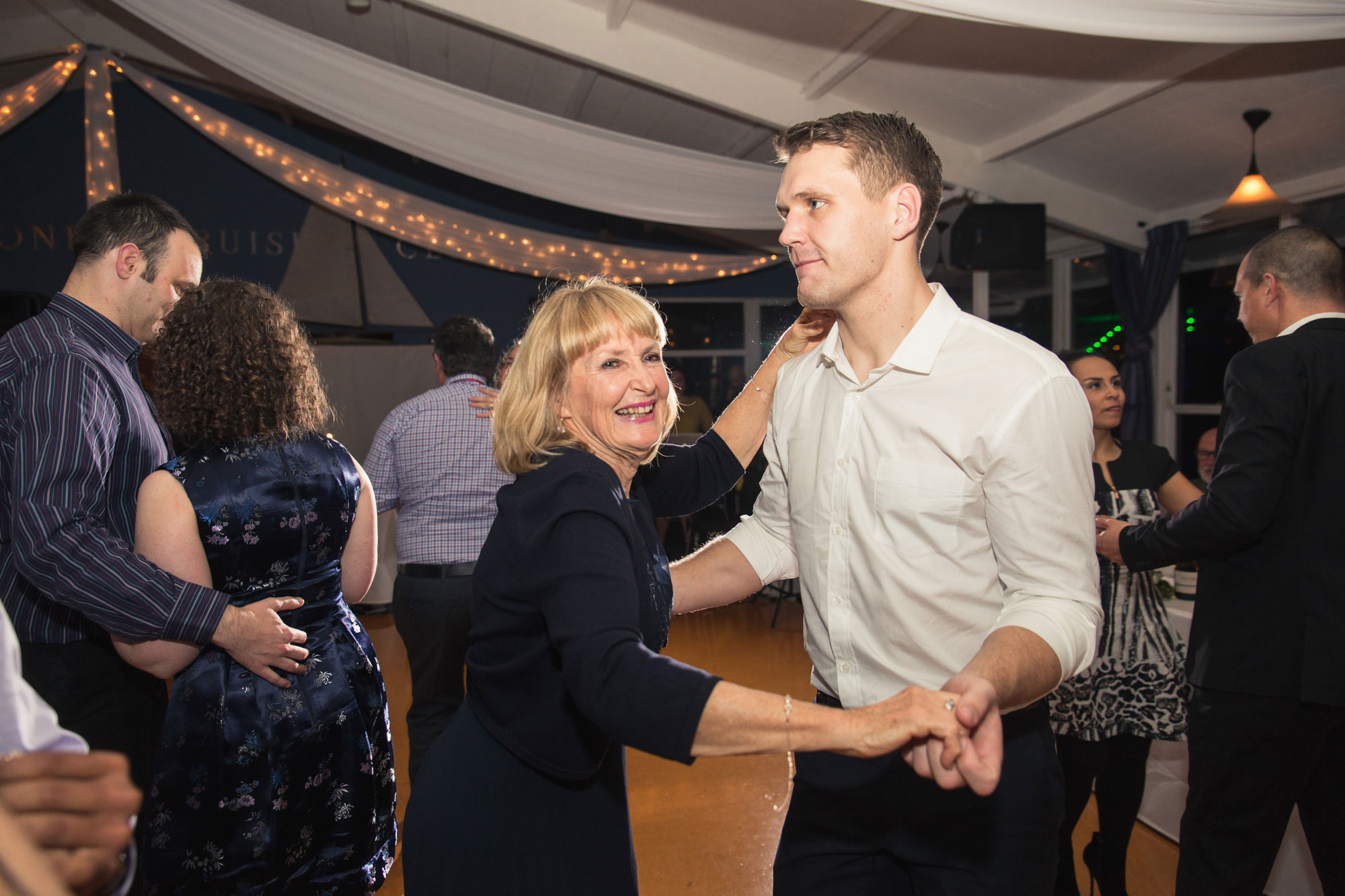 wedding guests dancing