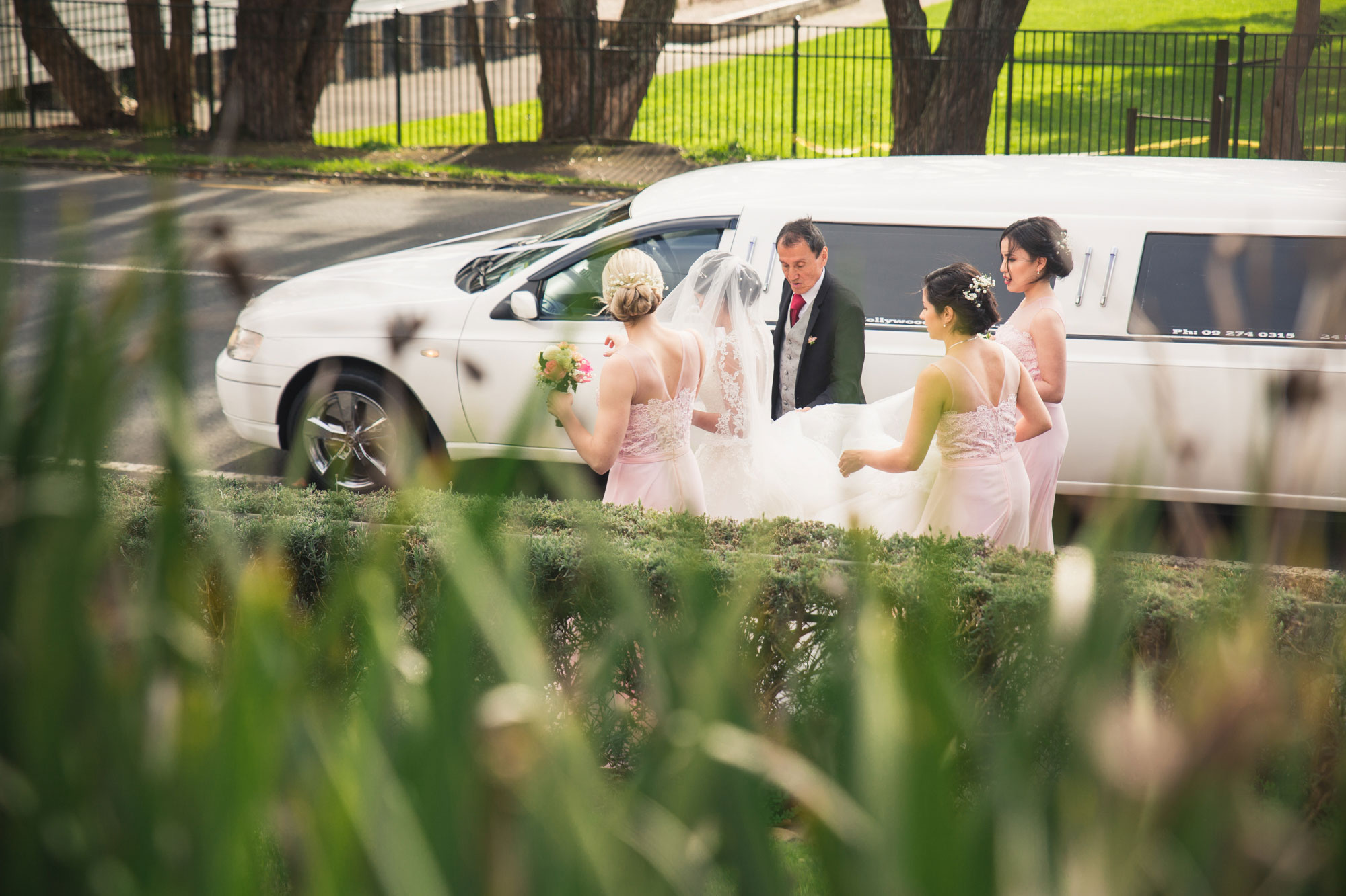 bride arriving at the ceremony