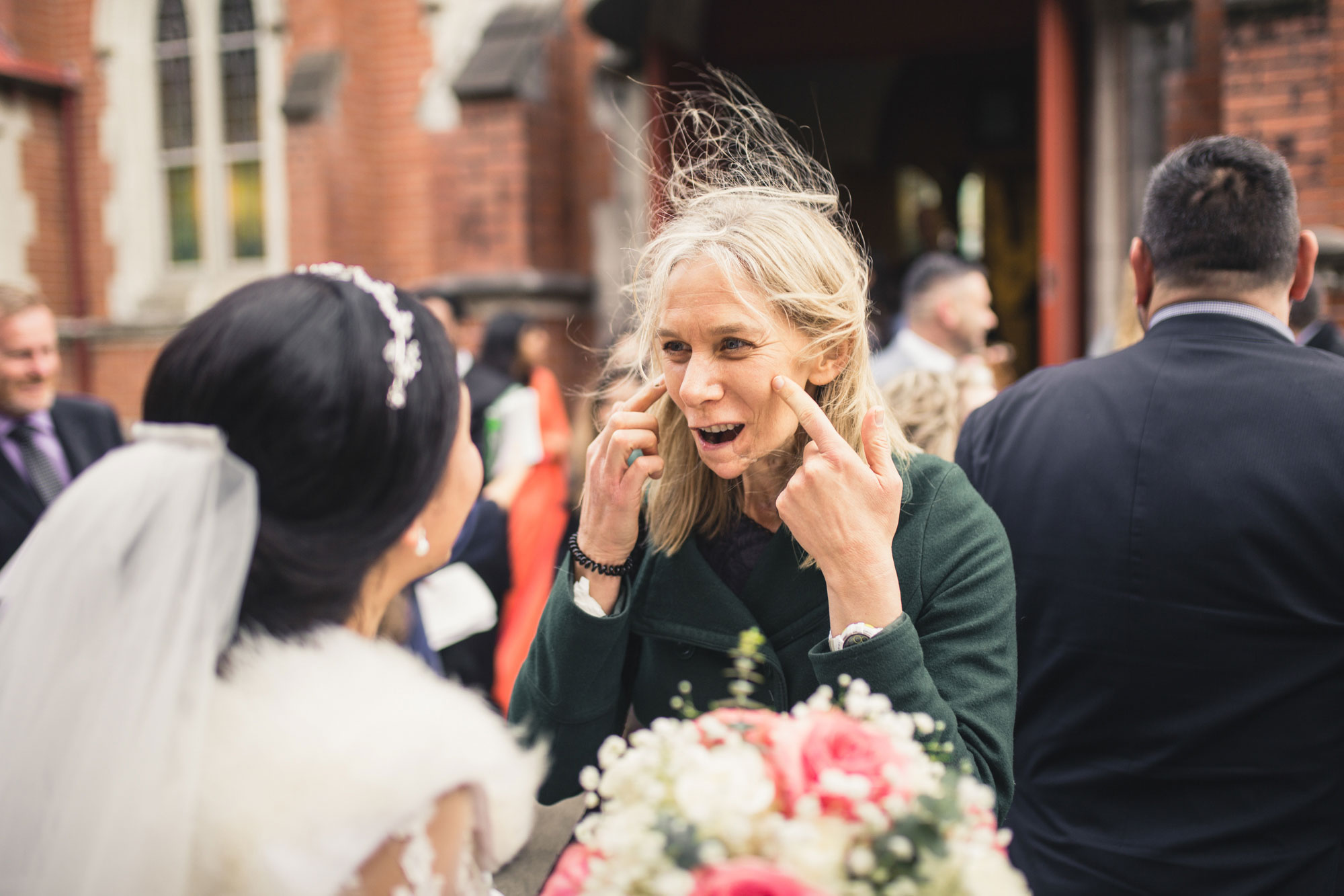 guest and bride chatting