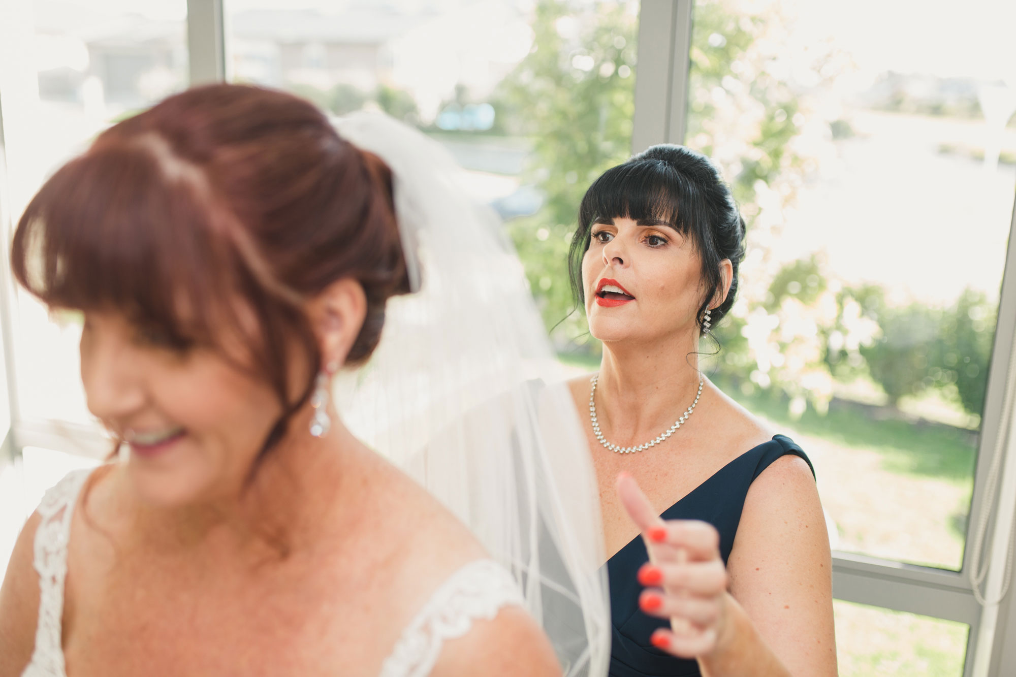 putting on veil