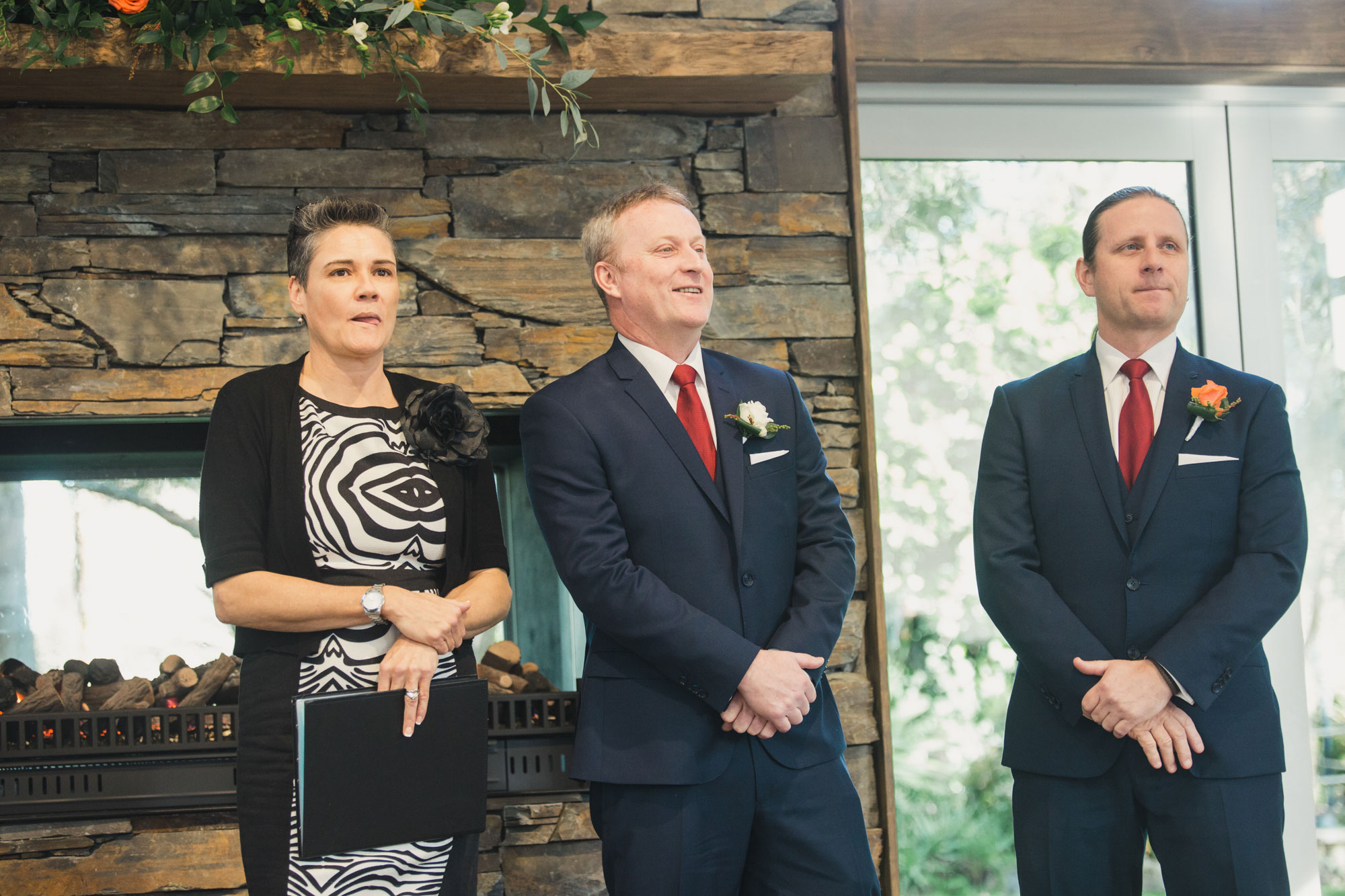 groom and celebrant at the ceremony