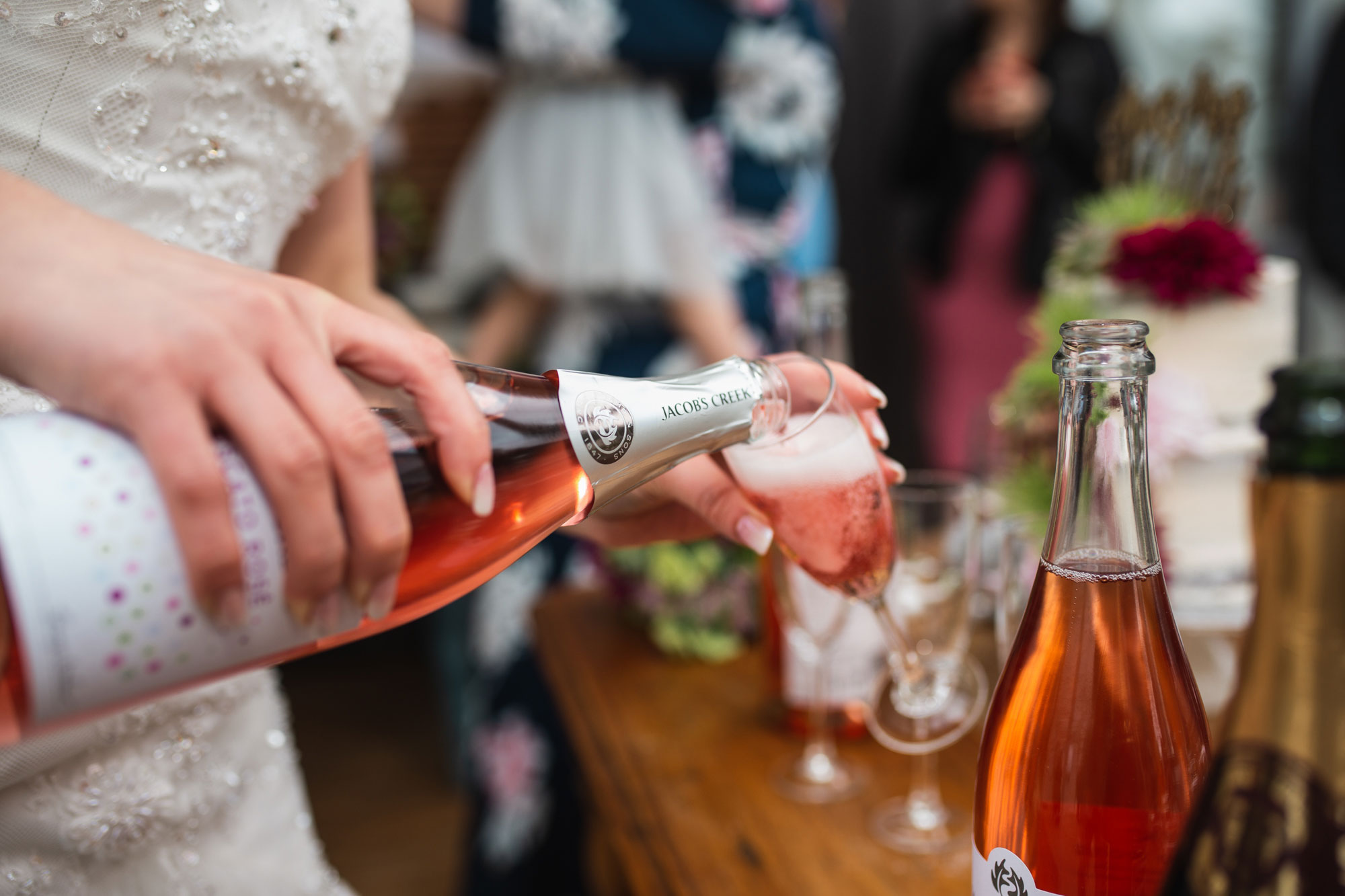 champagne at the wedding