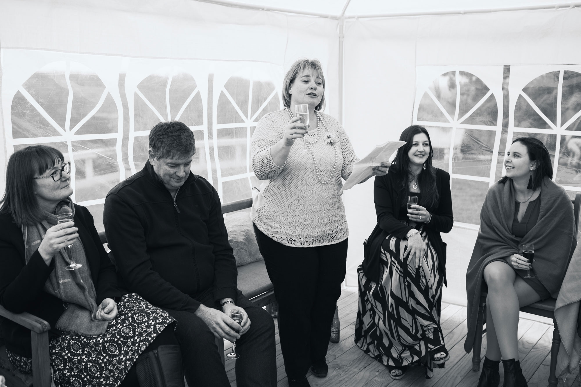 mother of bride toasting