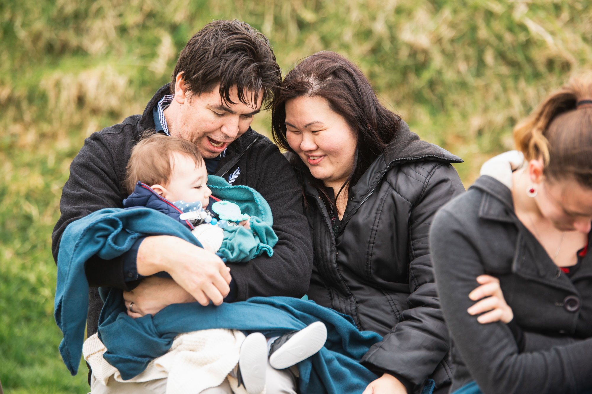 wedding guests and their baby