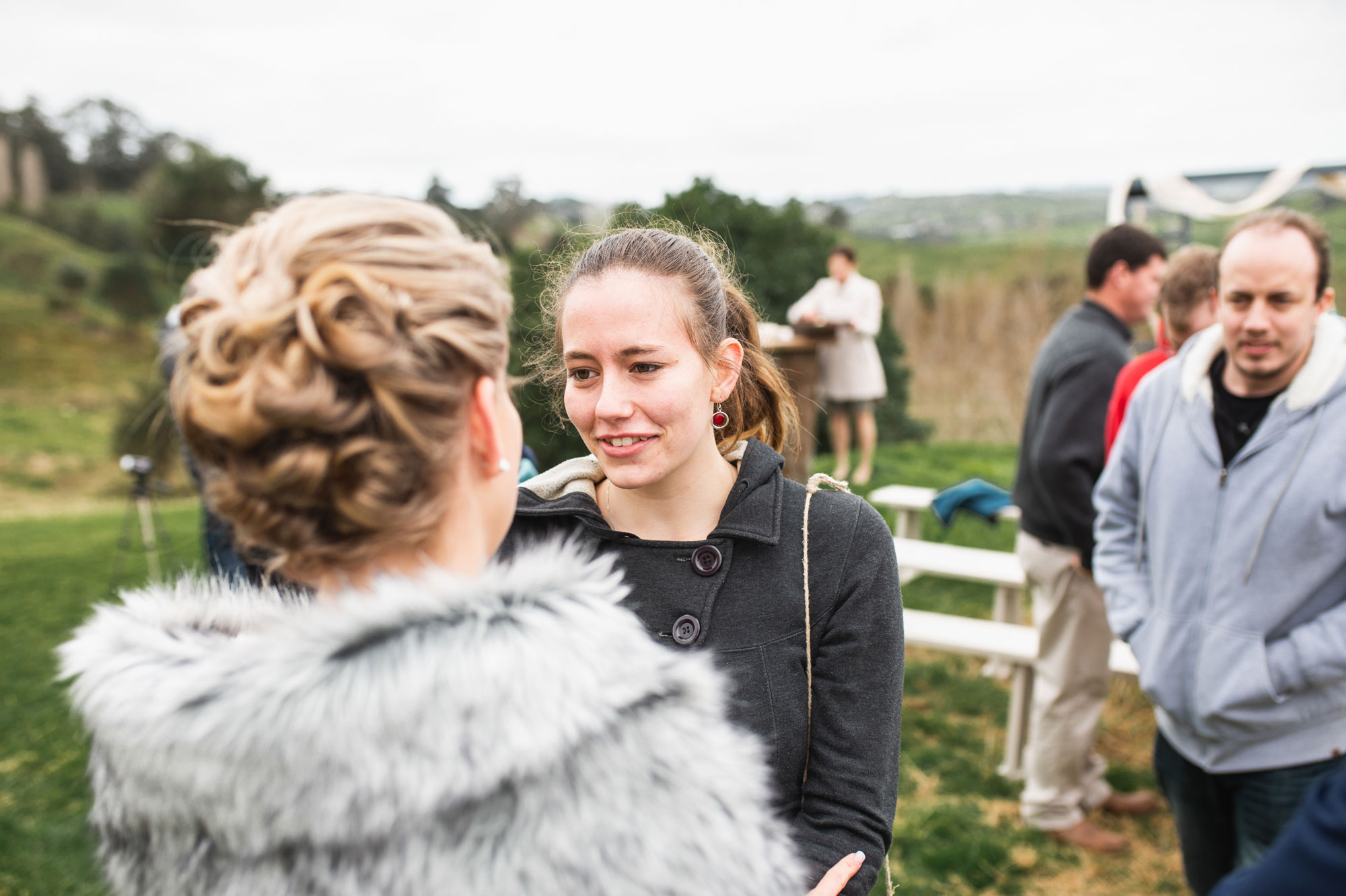 friend congratulating the bride