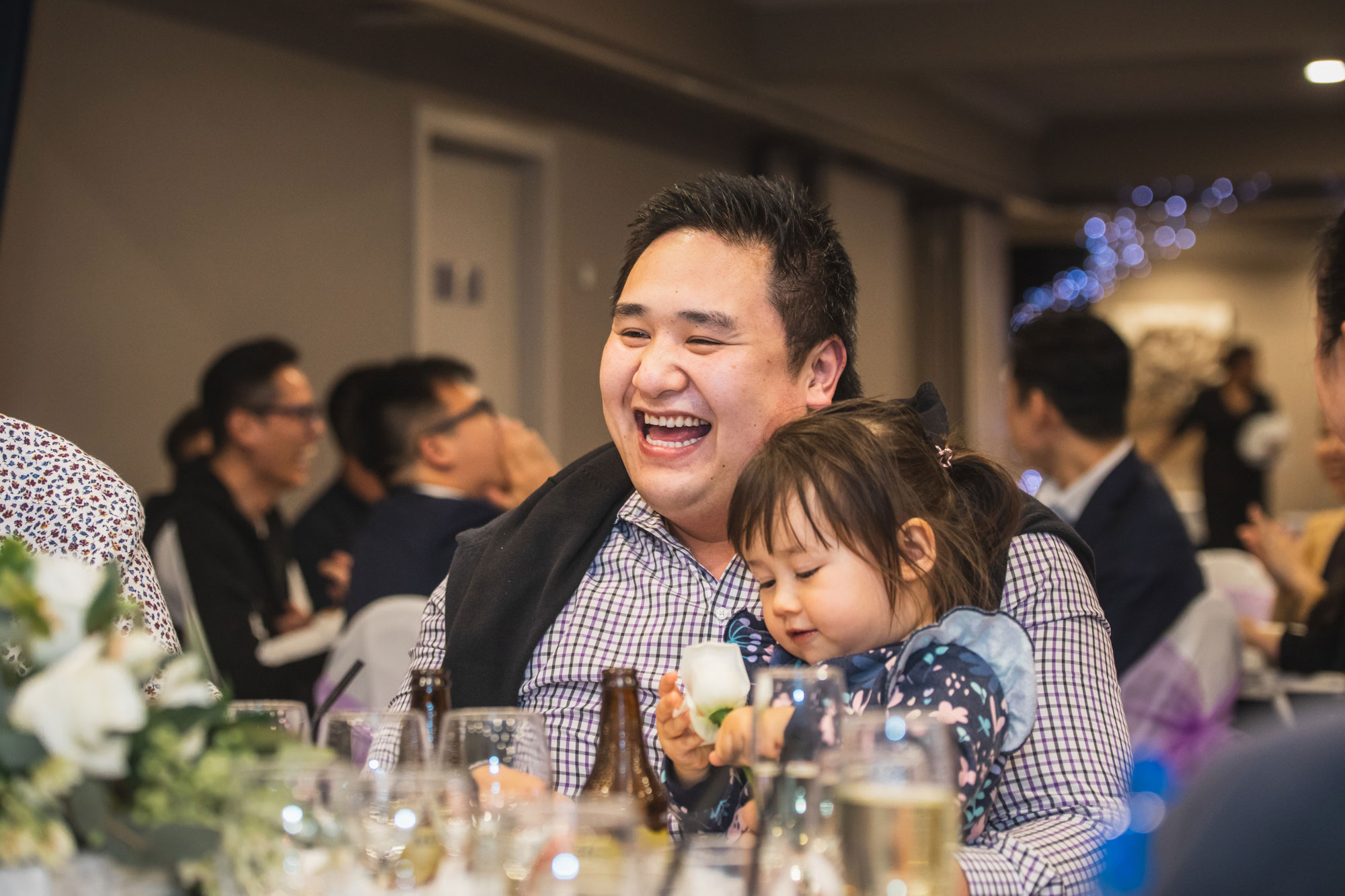 wedding guest and his daughter